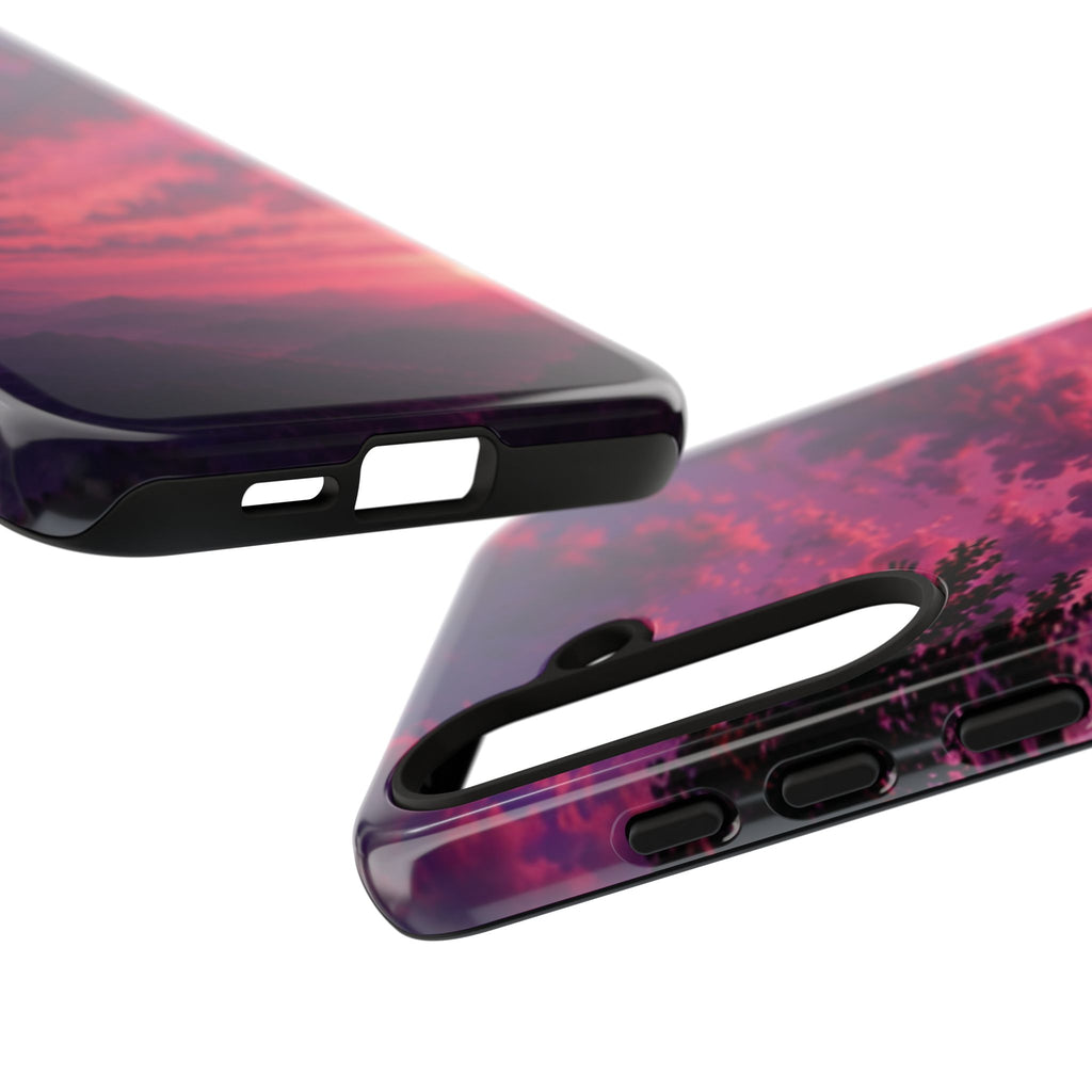 Sunset Mountain Phone Case — Purple Pink Scenic Tough Case