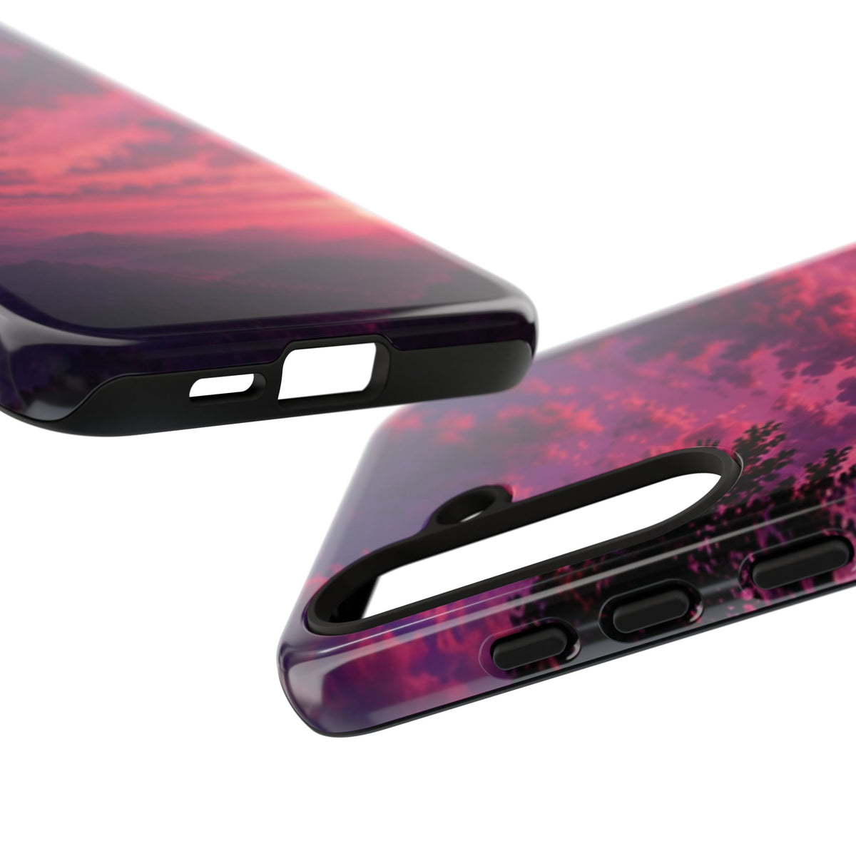 Sunset Mountain Phone Case — Purple Pink Scenic Tough Case