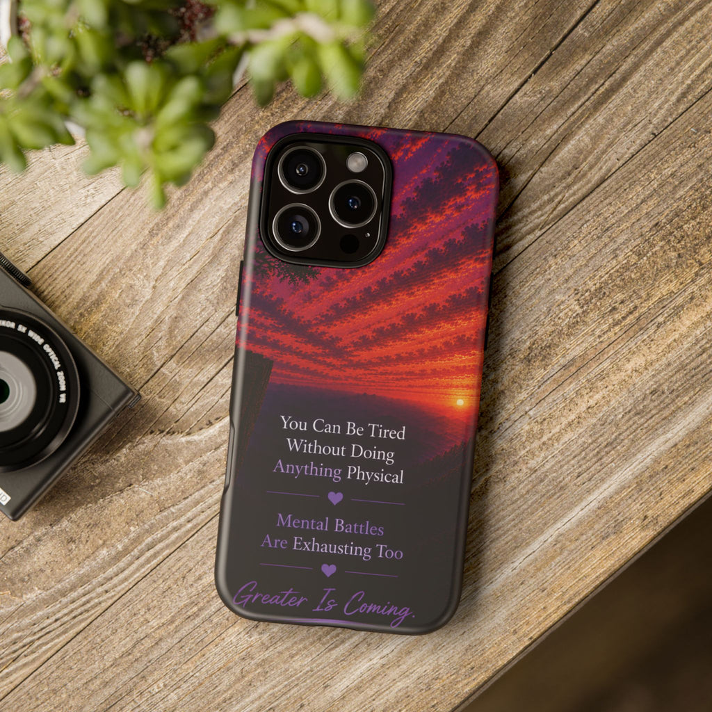 Phone Case — "Greater Is Coming" Inspirational Sunset Design