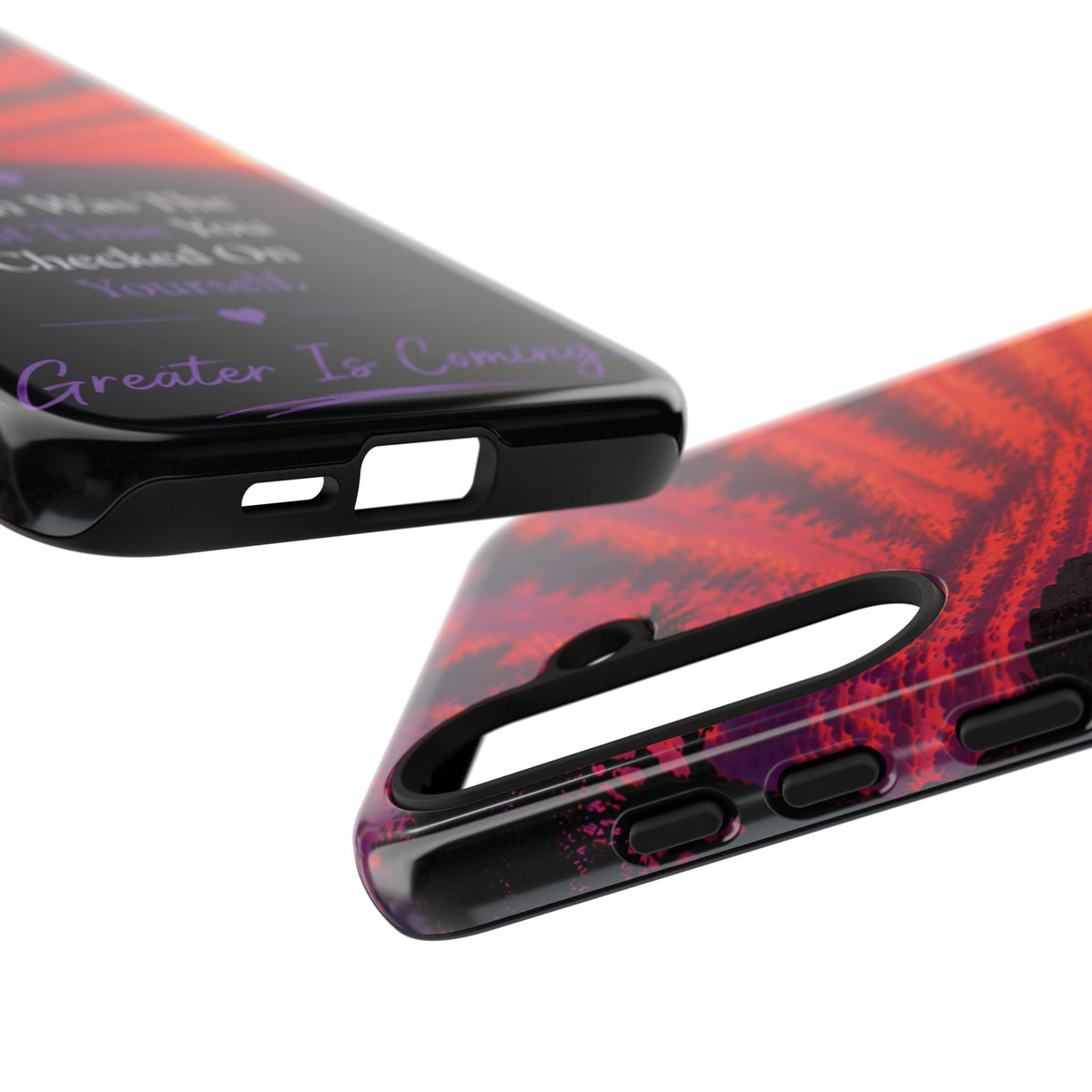 Inspirational Phone Case - "When Was The Last Time You Checked On Yourself?" Sunset Self-Care Quote