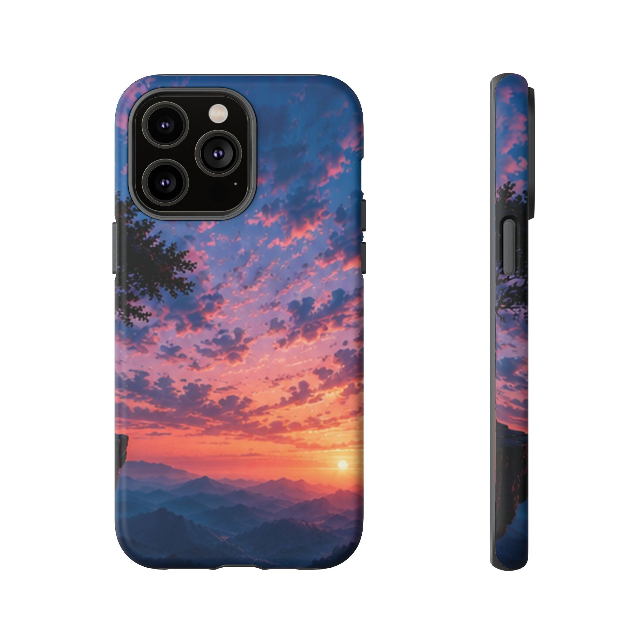 Sunset Mountain Phone Case — Tough Protective Phone Cover with Scenic Sunset Design