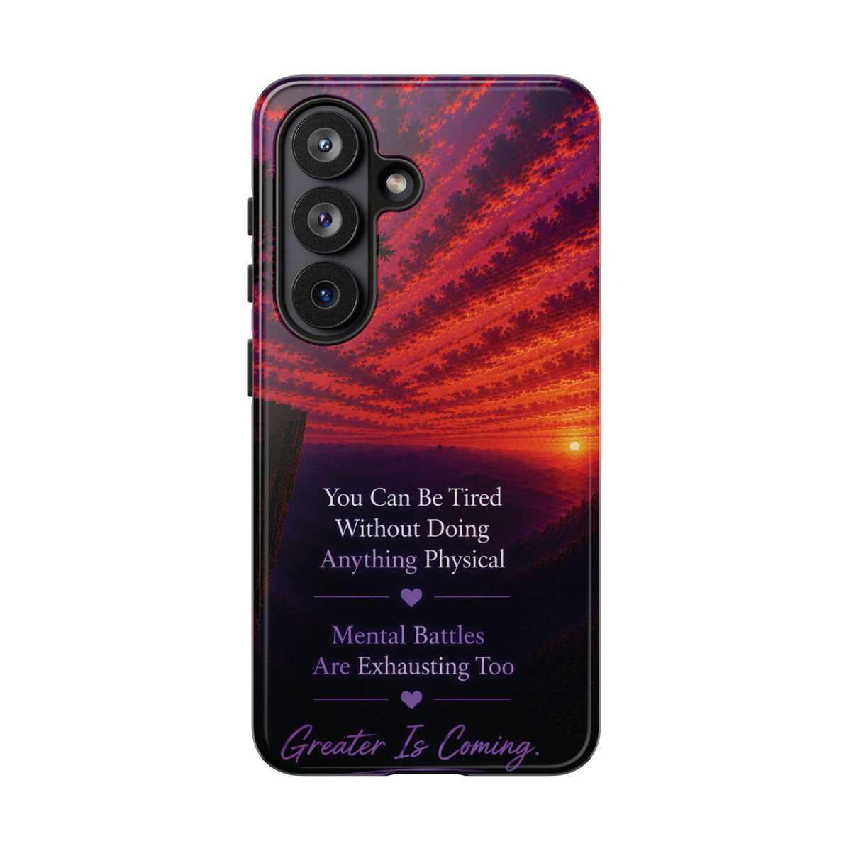 Phone Case — "Greater Is Coming" Inspirational Sunset Design