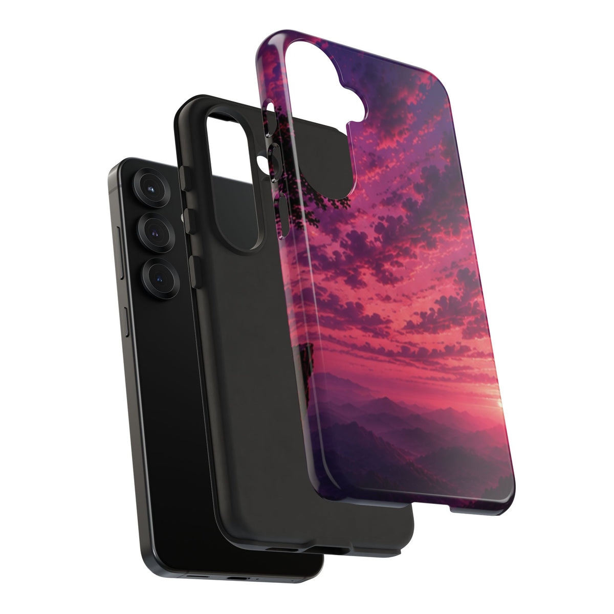Sunset Mountain Phone Case — Purple Pink Scenic Tough Case