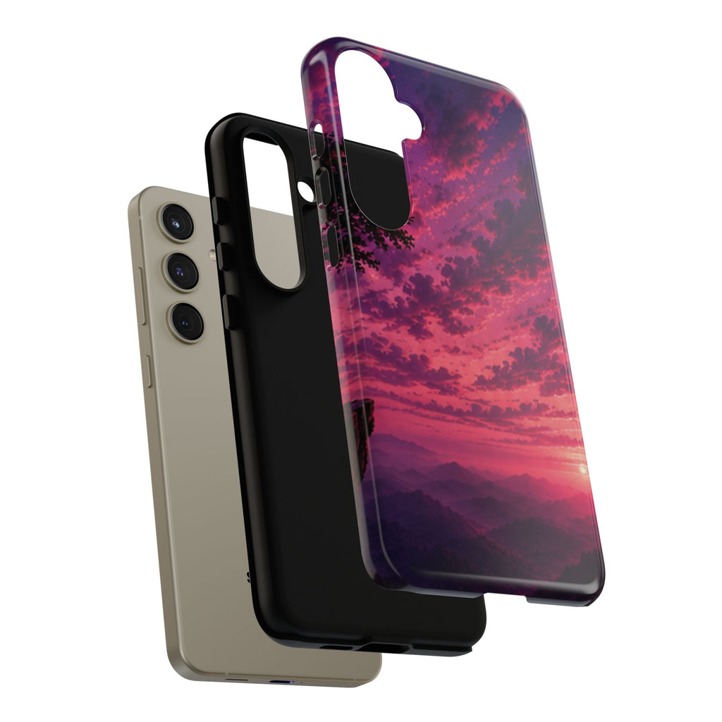 Sunset Mountain Phone Case — Purple Pink Scenic Tough Case