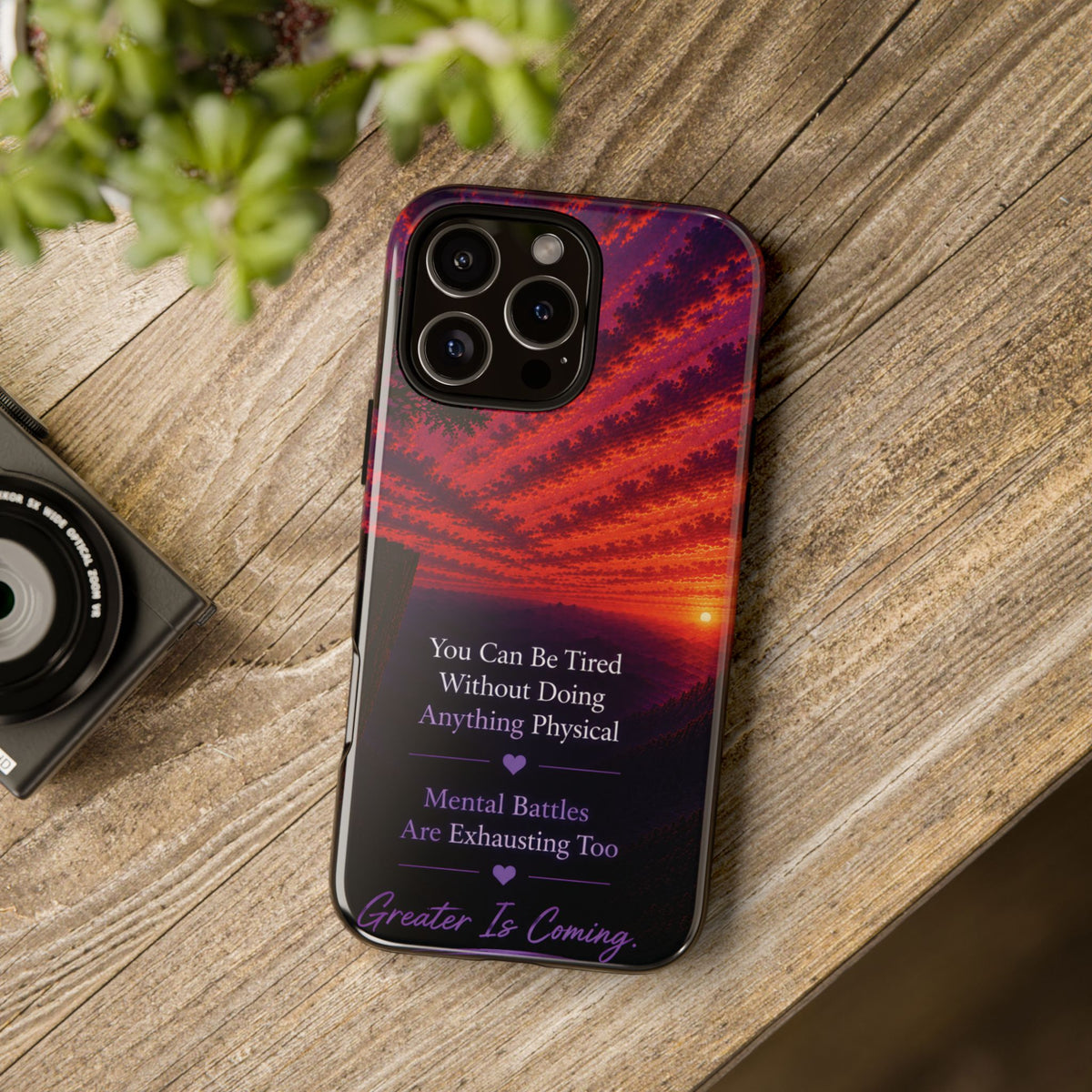 Phone Case — "Greater Is Coming" Inspirational Sunset Design