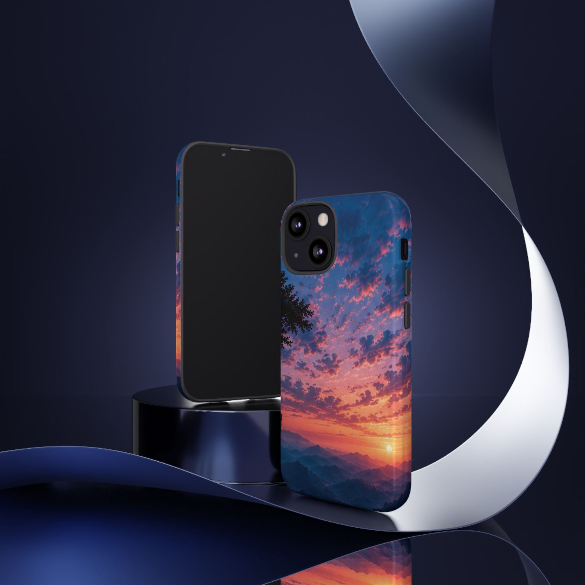 Sunset Mountain Phone Case — Tough Protective Phone Cover with Scenic Sunset Design