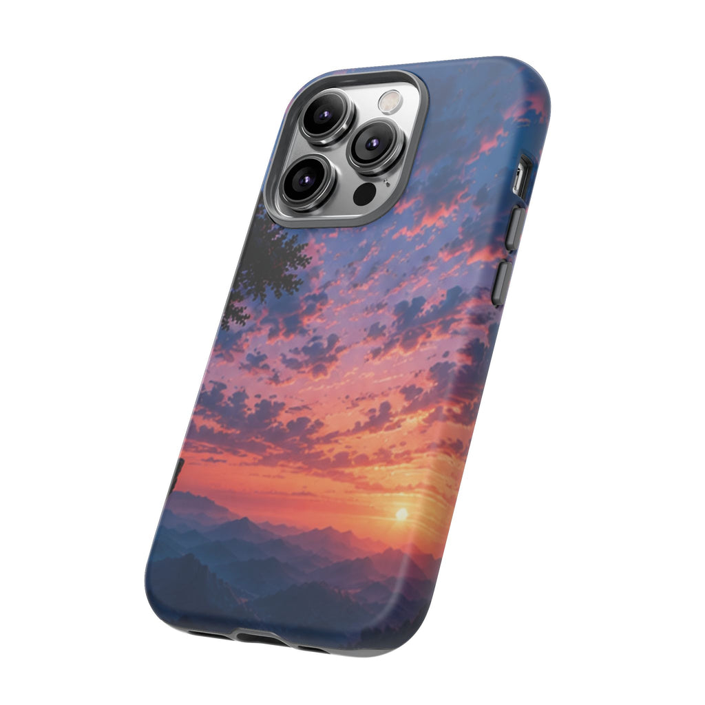 Sunset Mountain Phone Case — Tough Protective Phone Cover with Scenic Sunset Design