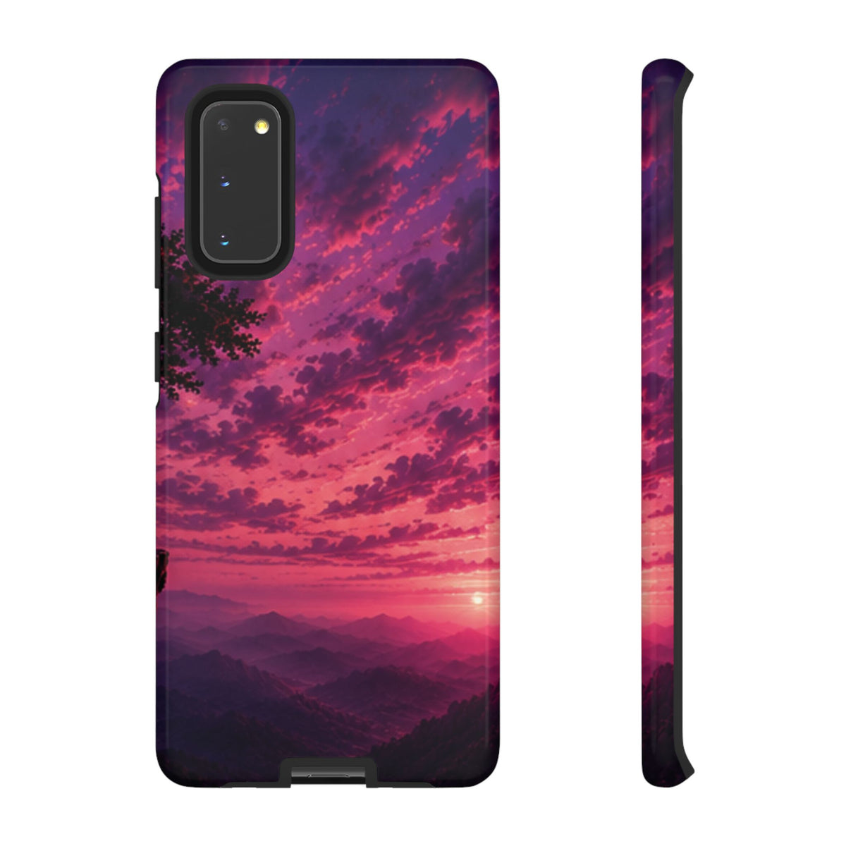 Sunset Mountain Phone Case — Purple Pink Scenic Tough Case
