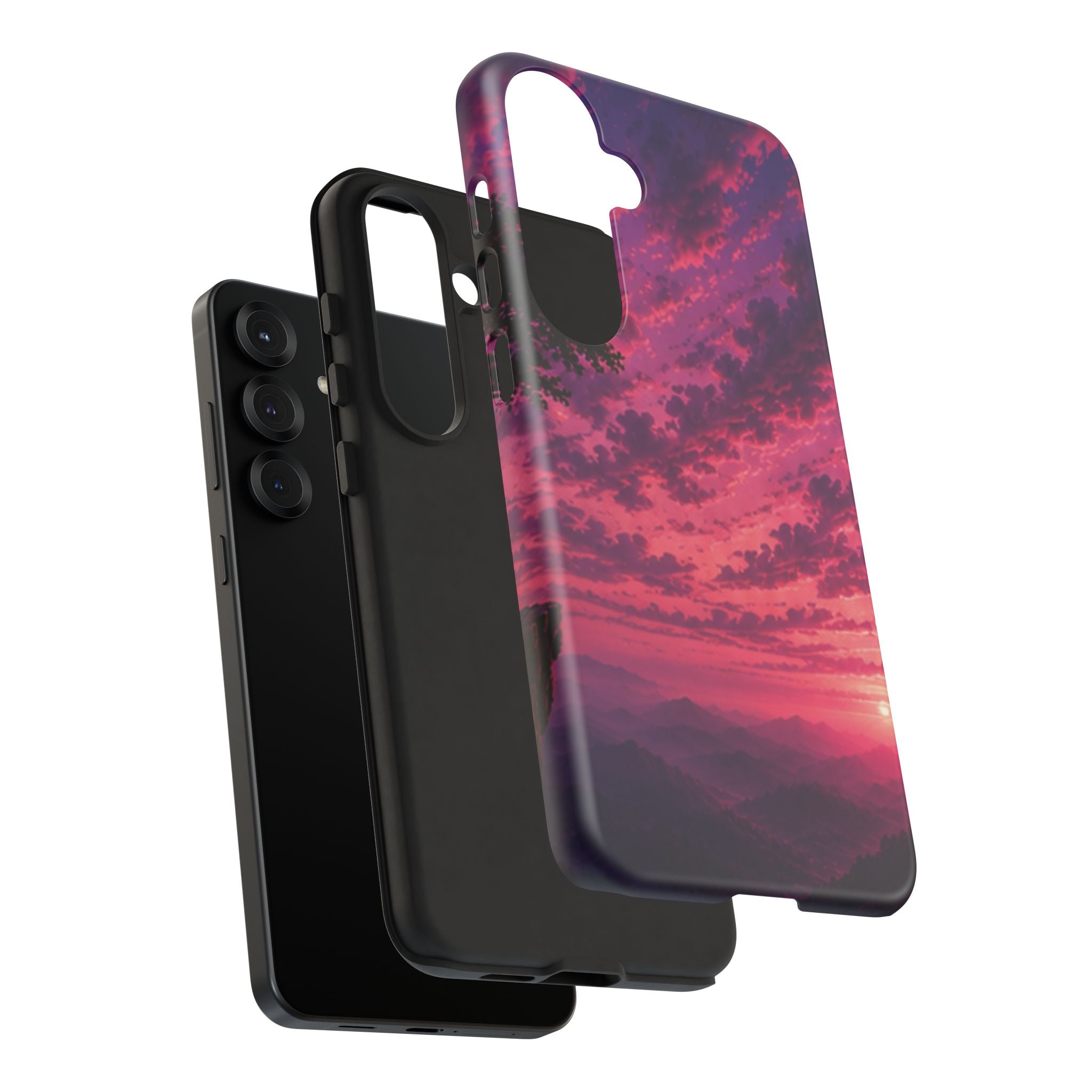 Sunset Mountain Phone Case — Purple Pink Scenic Tough Case