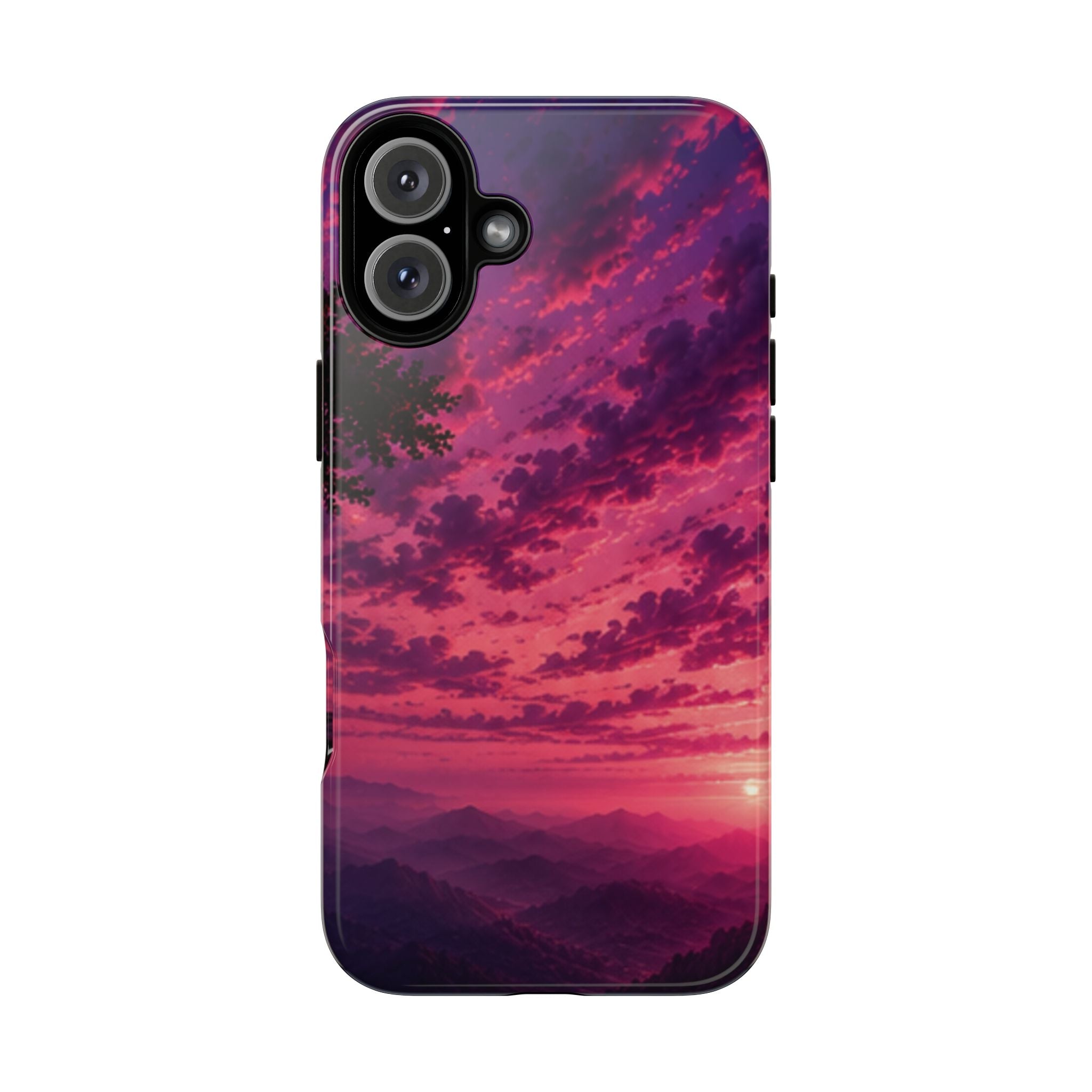 Sunset Mountain Phone Case — Purple Pink Scenic Tough Case