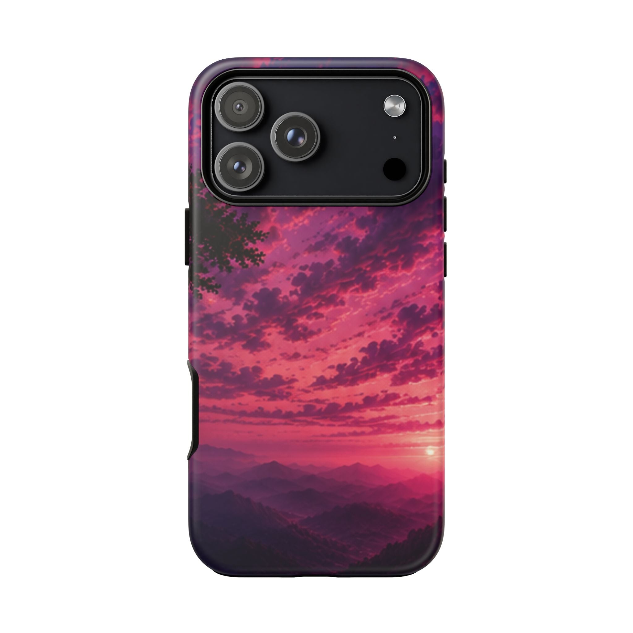 Sunset Mountain Phone Case — Purple Pink Scenic Tough Case