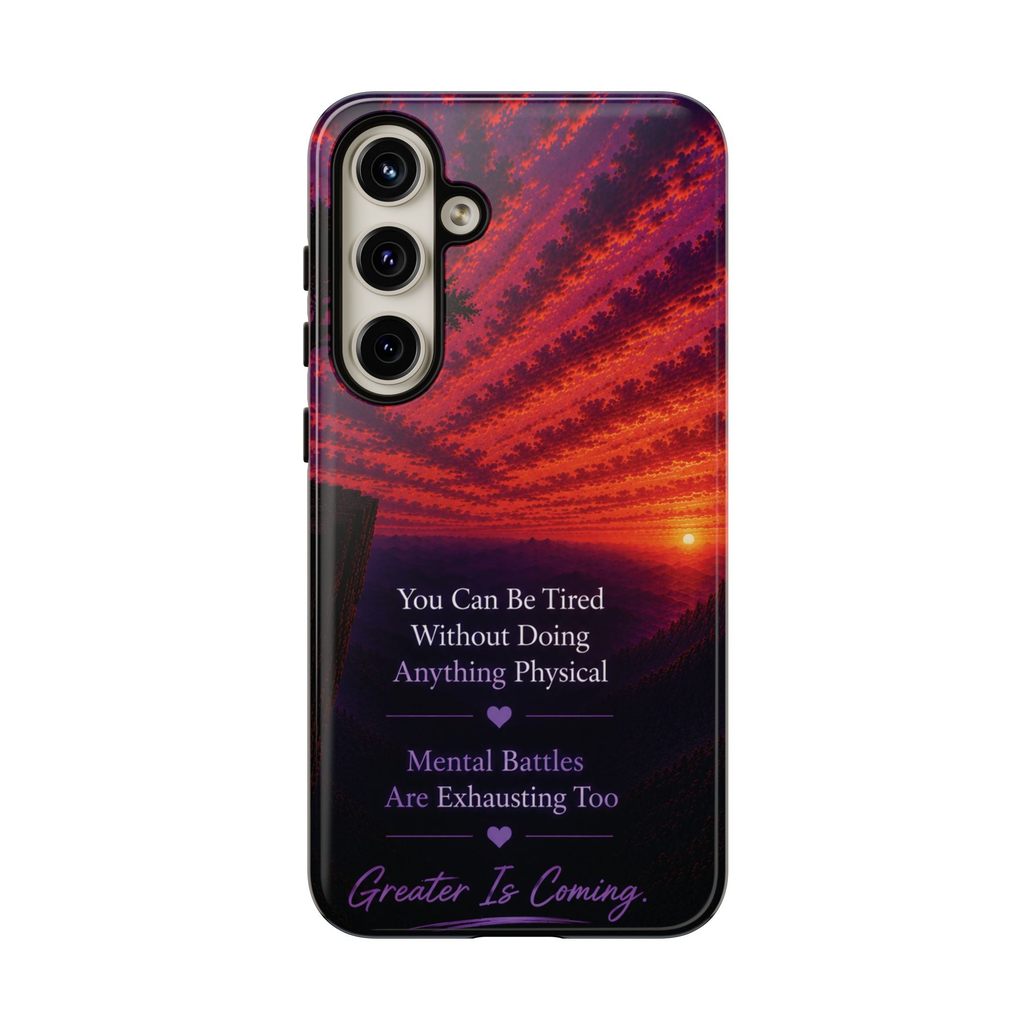 Phone Case — "Greater Is Coming" Inspirational Sunset Design