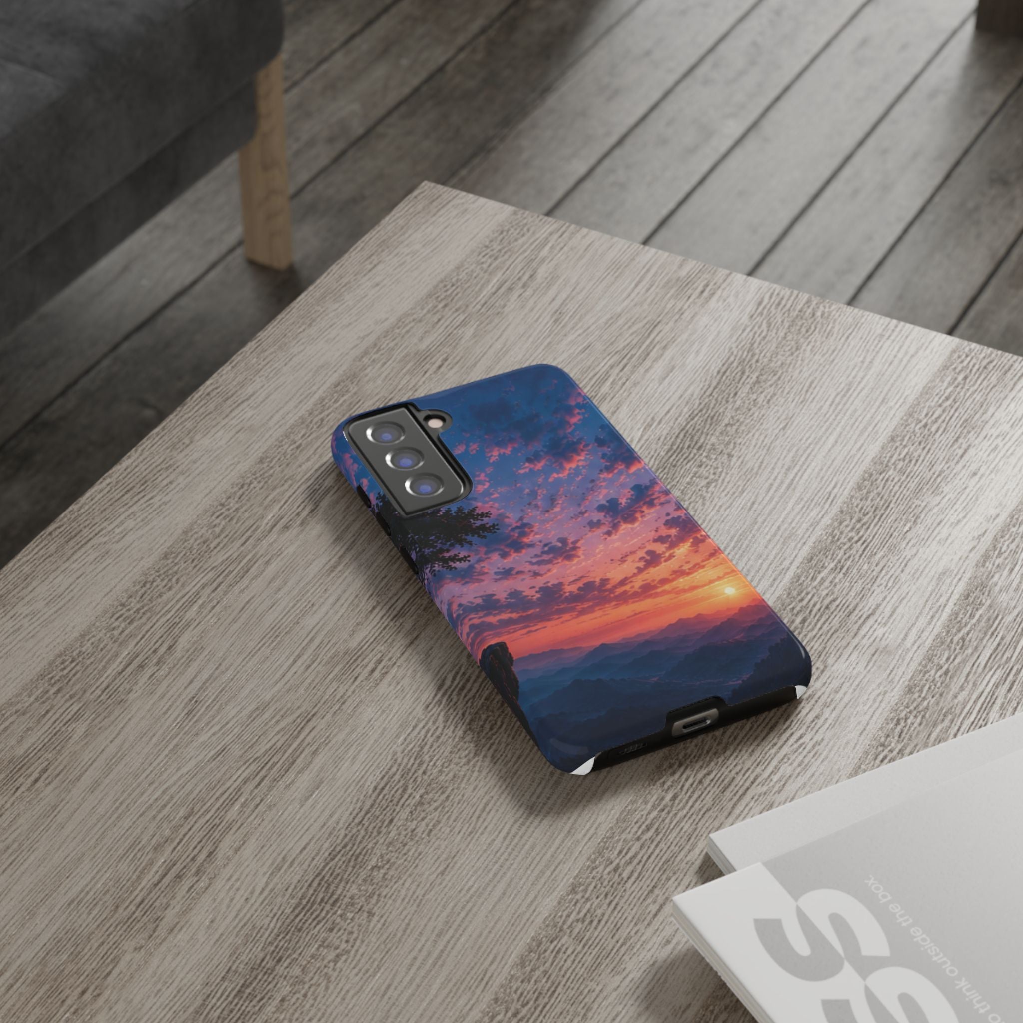 Sunset Mountain Phone Case — Tough Protective Phone Cover with Scenic Sunset Design