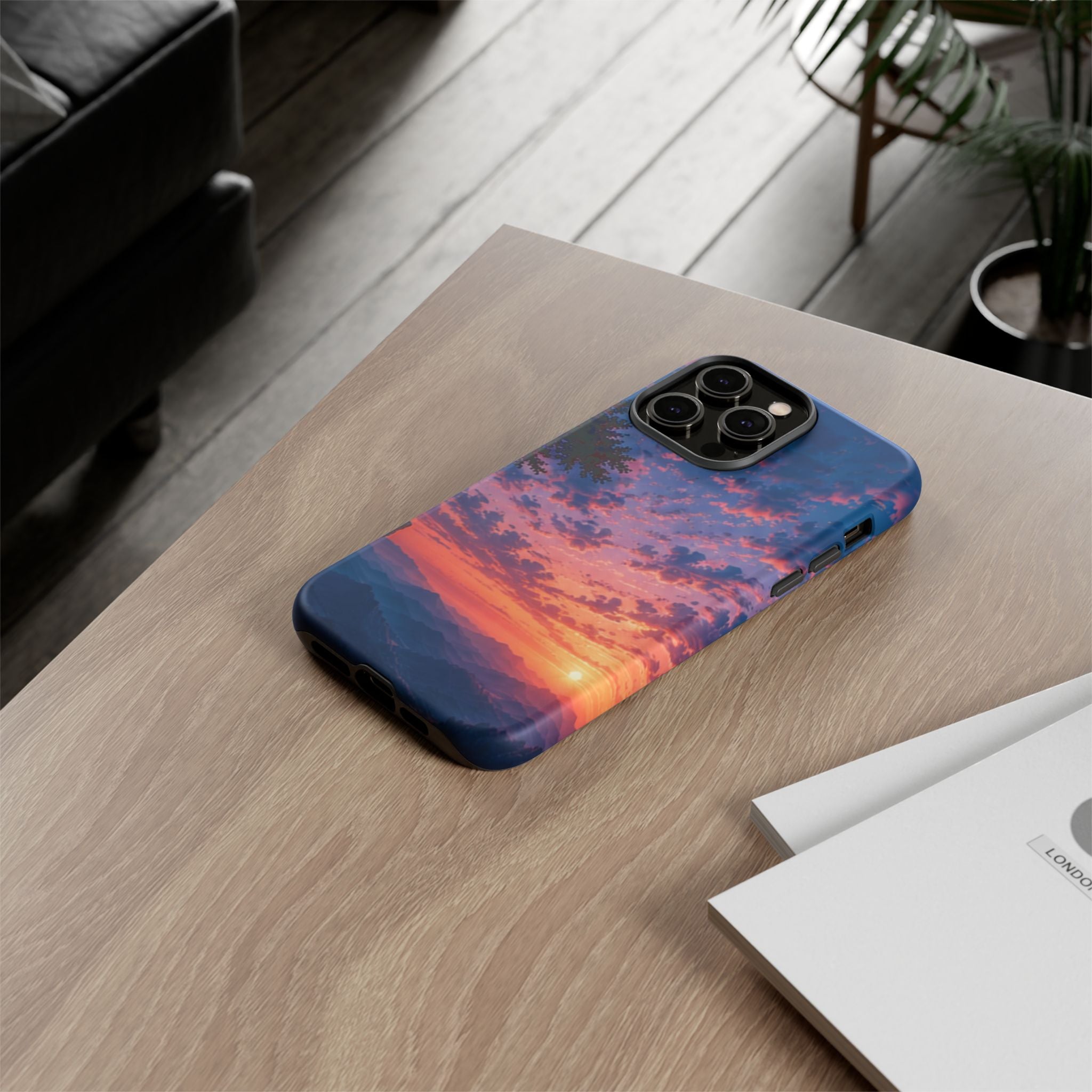 Sunset Mountain Phone Case — Tough Protective Phone Cover with Scenic Sunset Design