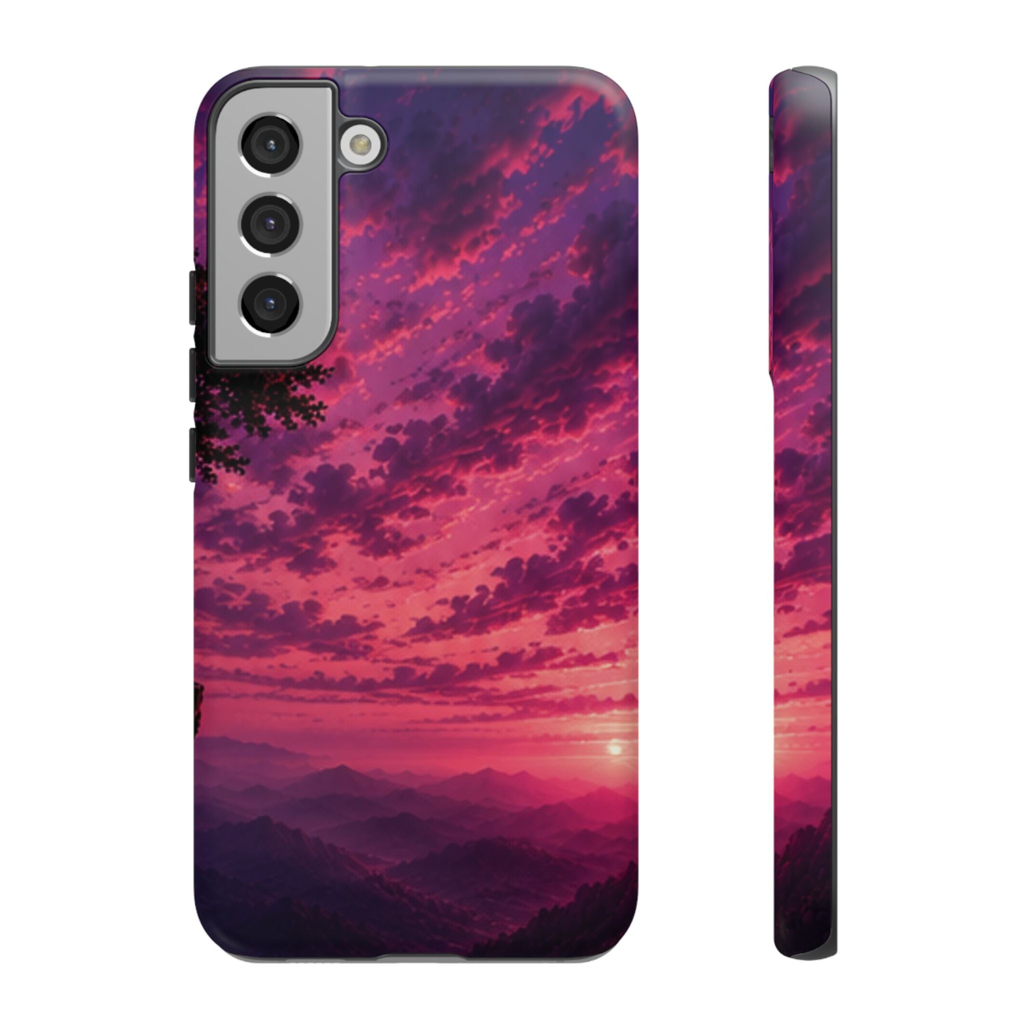 Sunset Mountain Phone Case — Purple Pink Scenic Tough Case