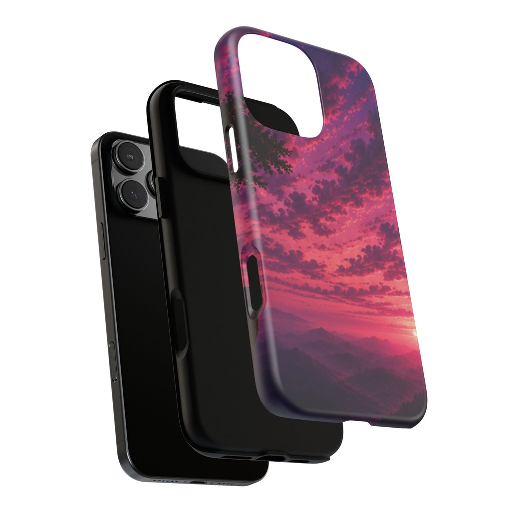Sunset Mountain Phone Case — Purple Pink Scenic Tough Case