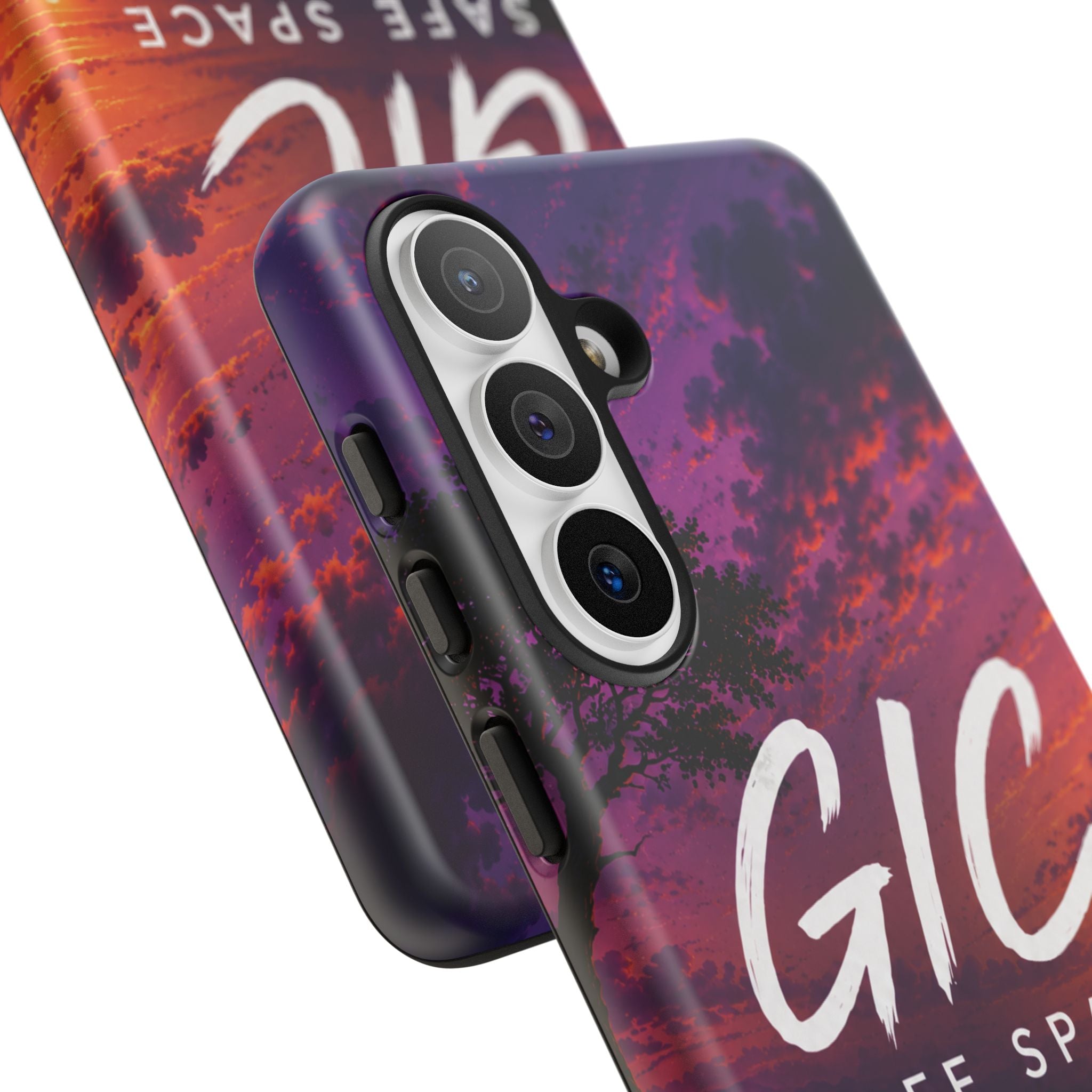 GIC Safe Space Tough Phone Case — "Greater Is Coming" Sunset Design