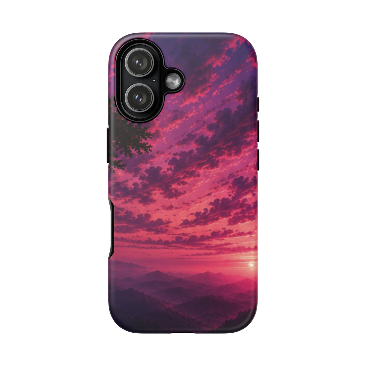 Sunset Mountain Phone Case — Purple Pink Scenic Tough Case