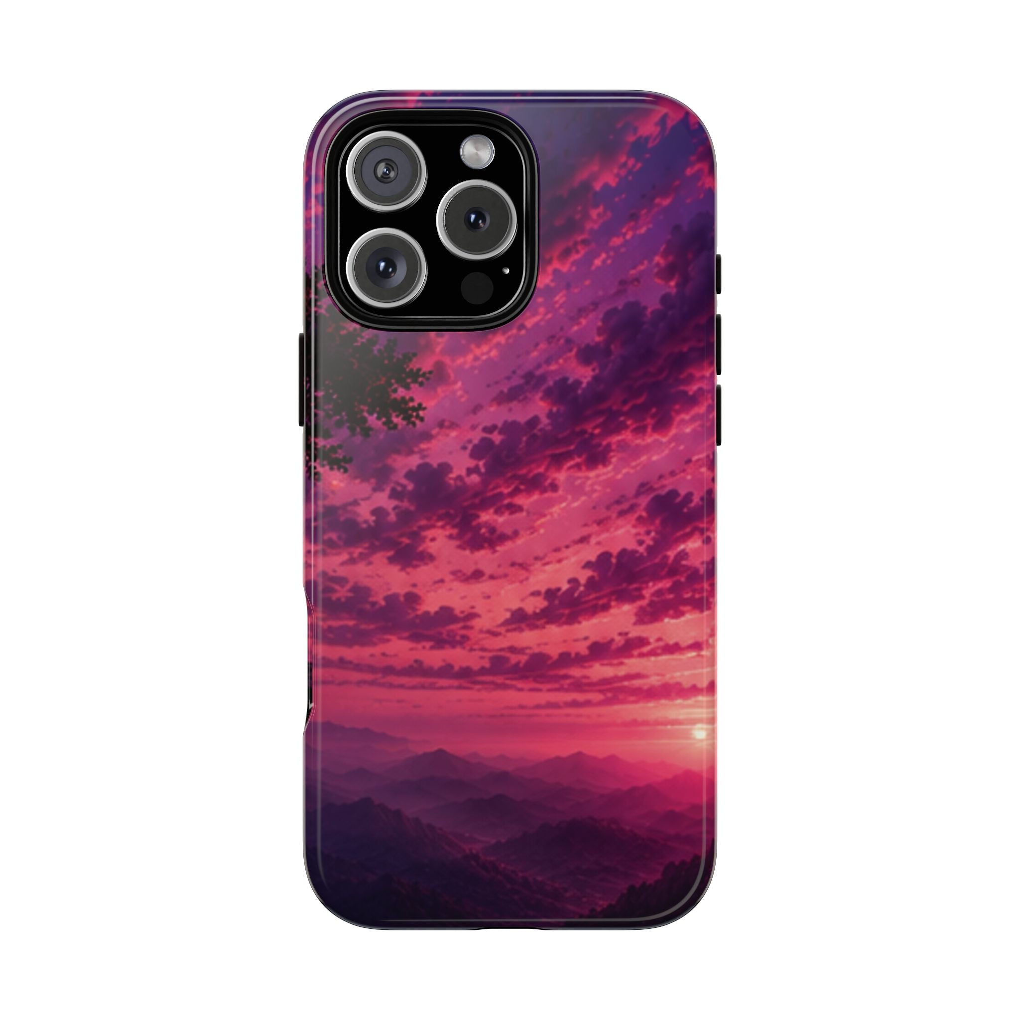 Sunset Mountain Phone Case — Purple Pink Scenic Tough Case