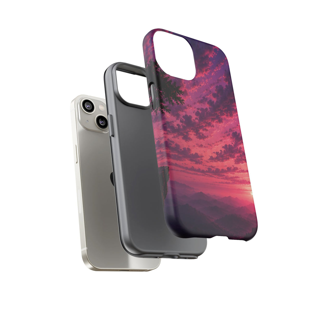 Sunset Mountain Phone Case — Purple Pink Scenic Tough Case