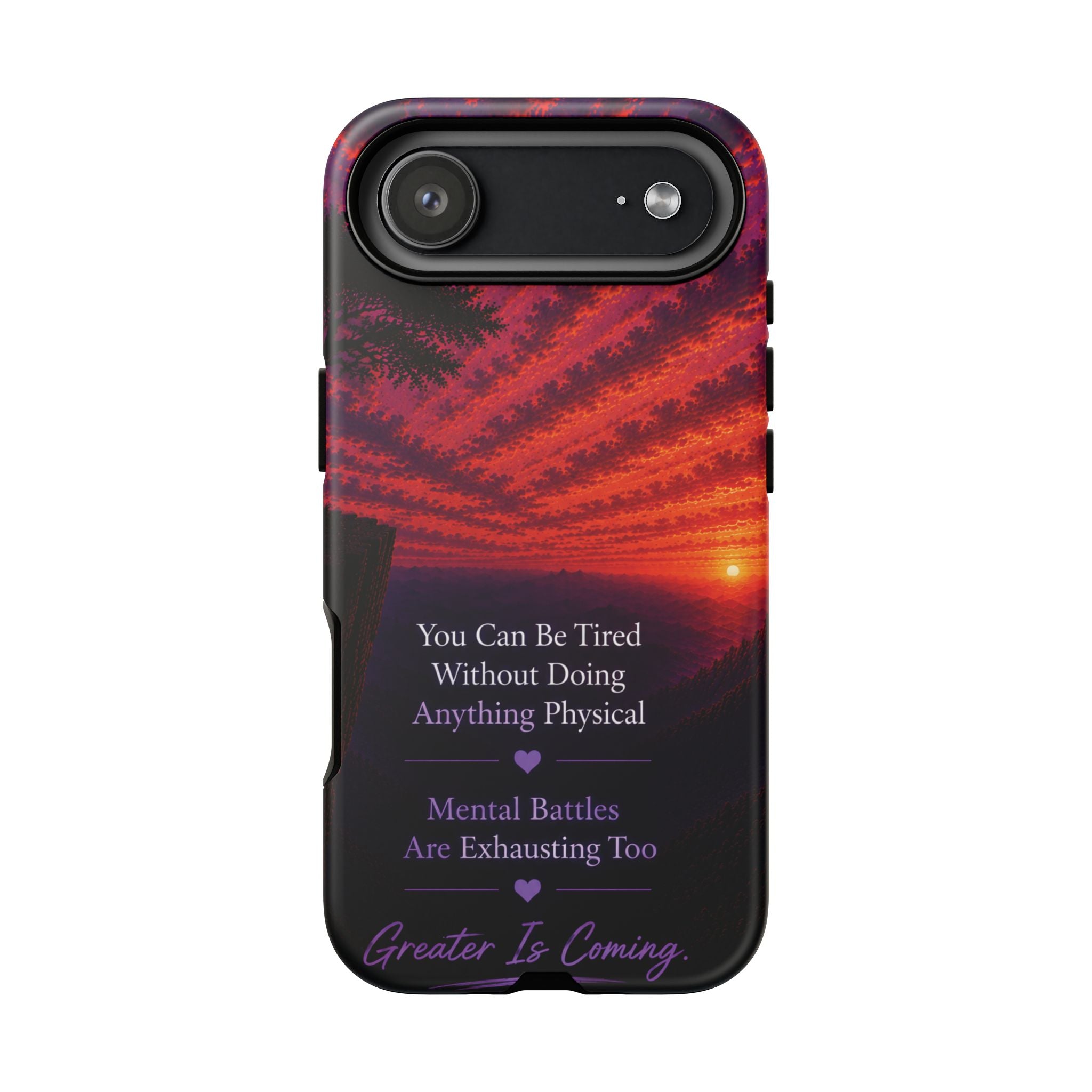 Phone Case — "Greater Is Coming" Inspirational Sunset Design