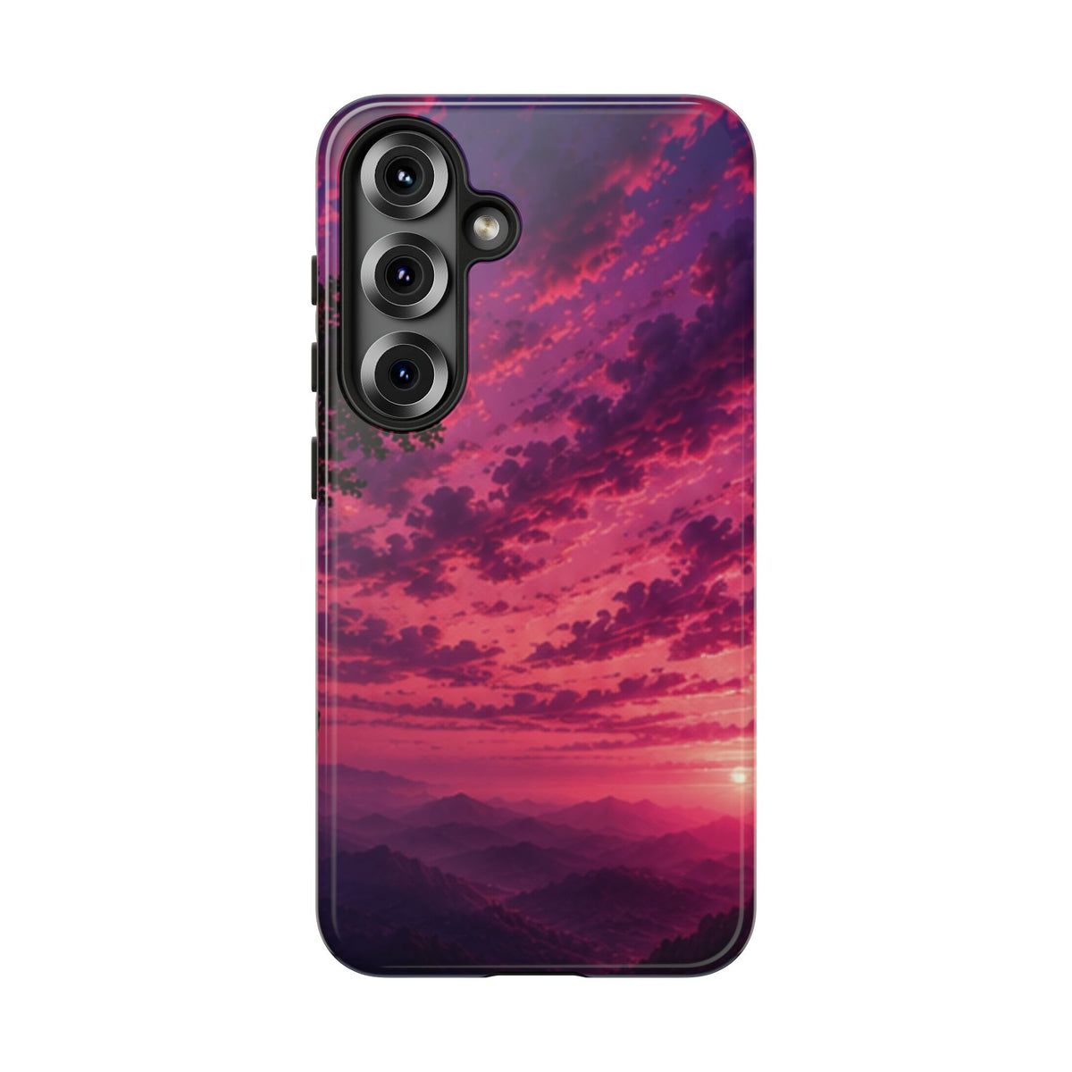 Sunset Mountain Phone Case — Purple Pink Scenic Tough Case