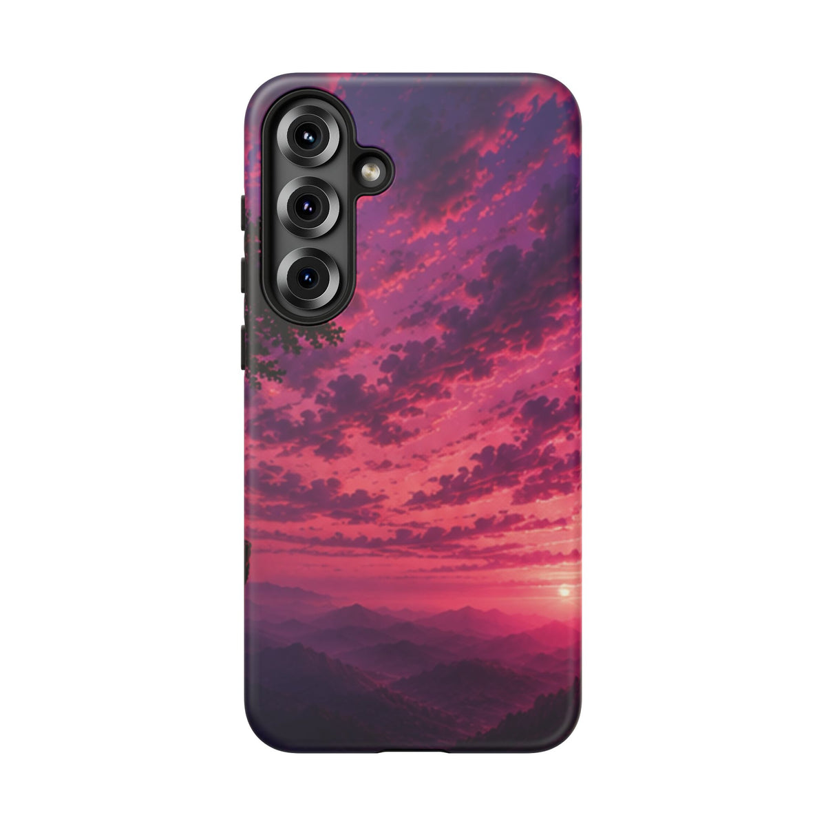 Sunset Mountain Phone Case — Purple Pink Scenic Tough Case