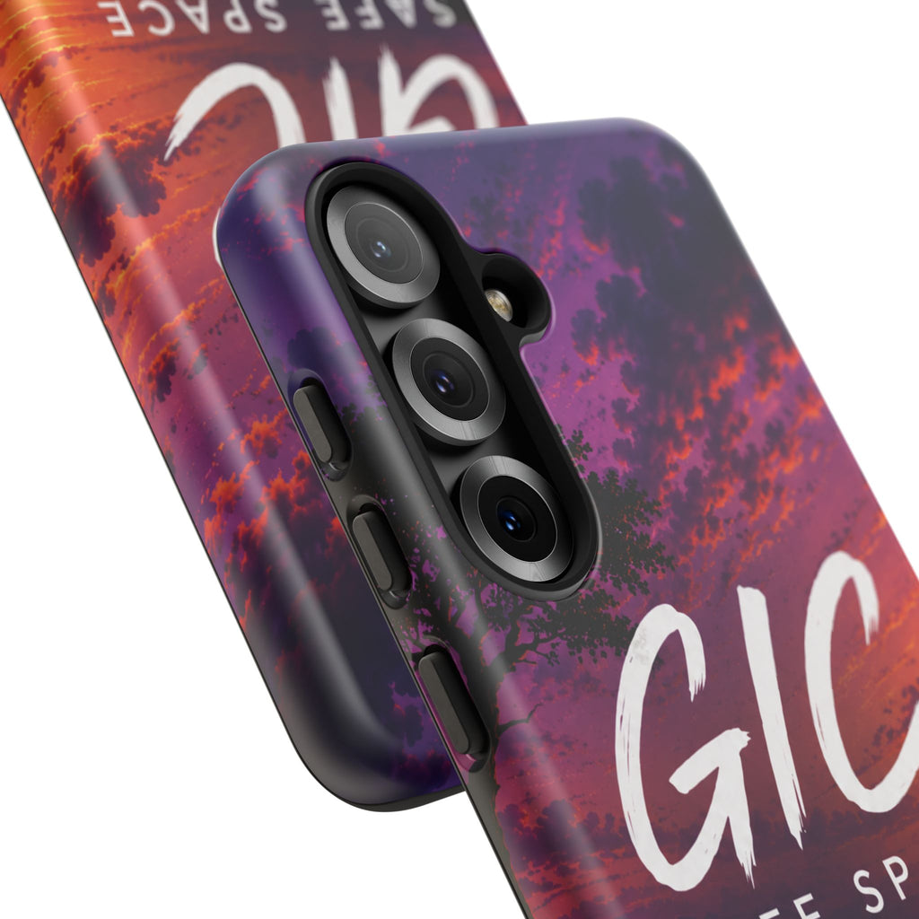 GIC Safe Space Tough Phone Case — "Greater Is Coming" Sunset Design