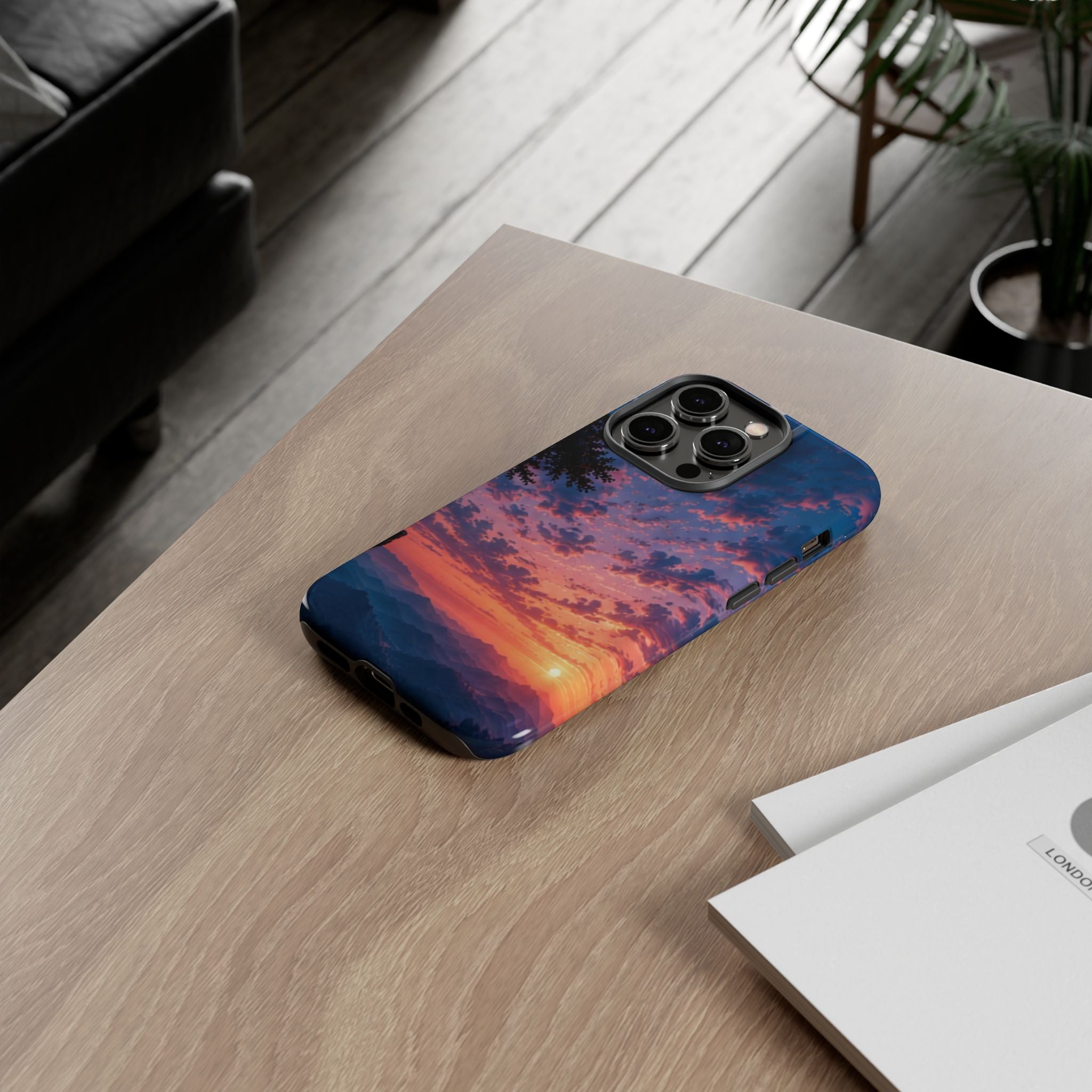 Sunset Mountain Phone Case — Tough Protective Phone Cover with Scenic Sunset Design