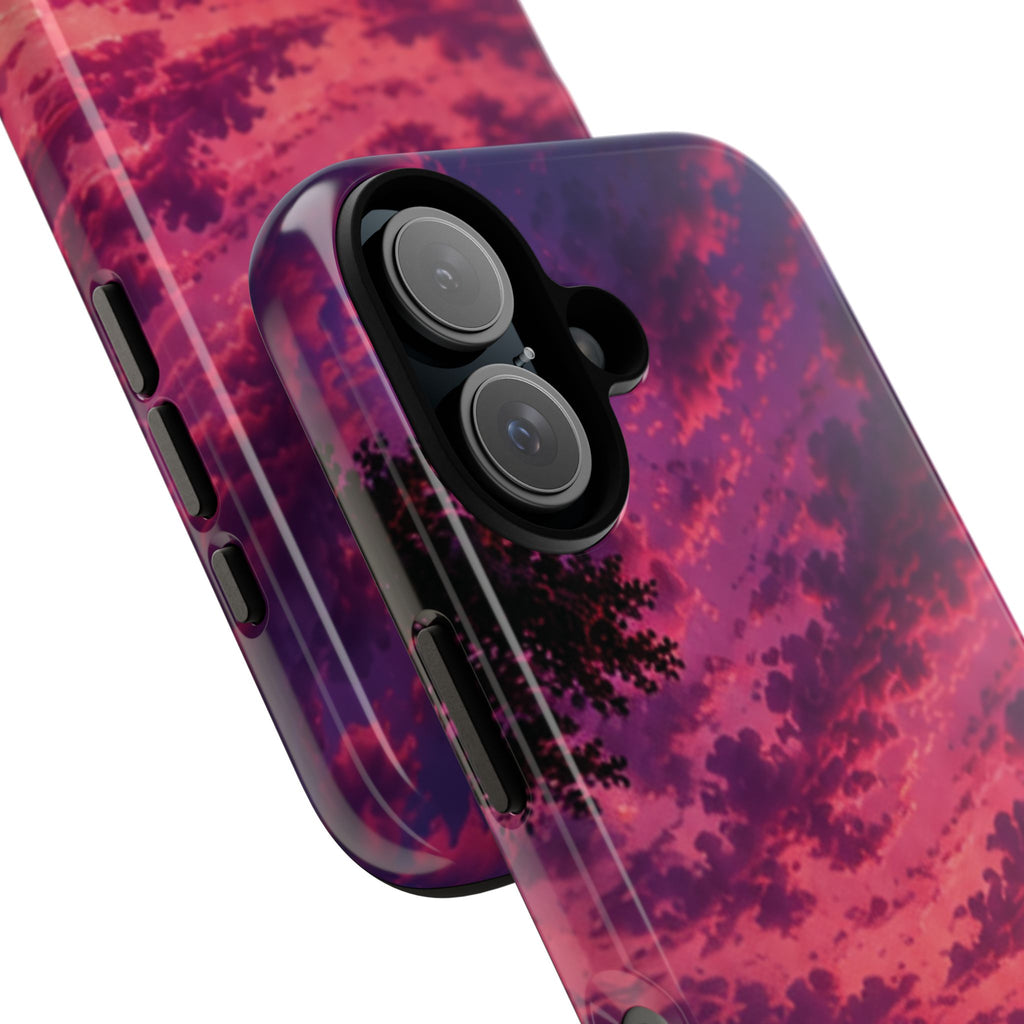 Sunset Mountain Phone Case — Purple Pink Scenic Tough Case