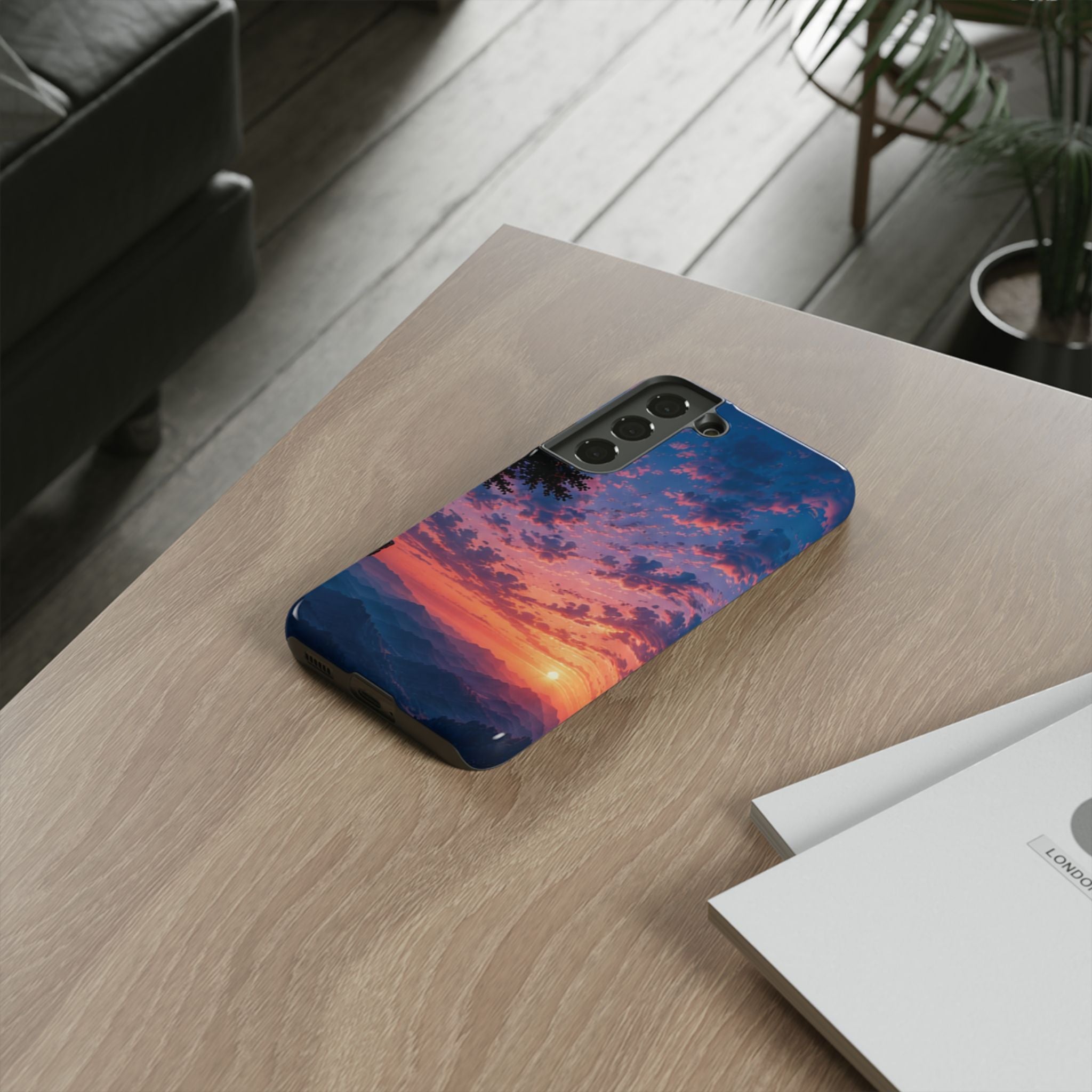 Sunset Mountain Phone Case — Tough Protective Phone Cover with Scenic Sunset Design
