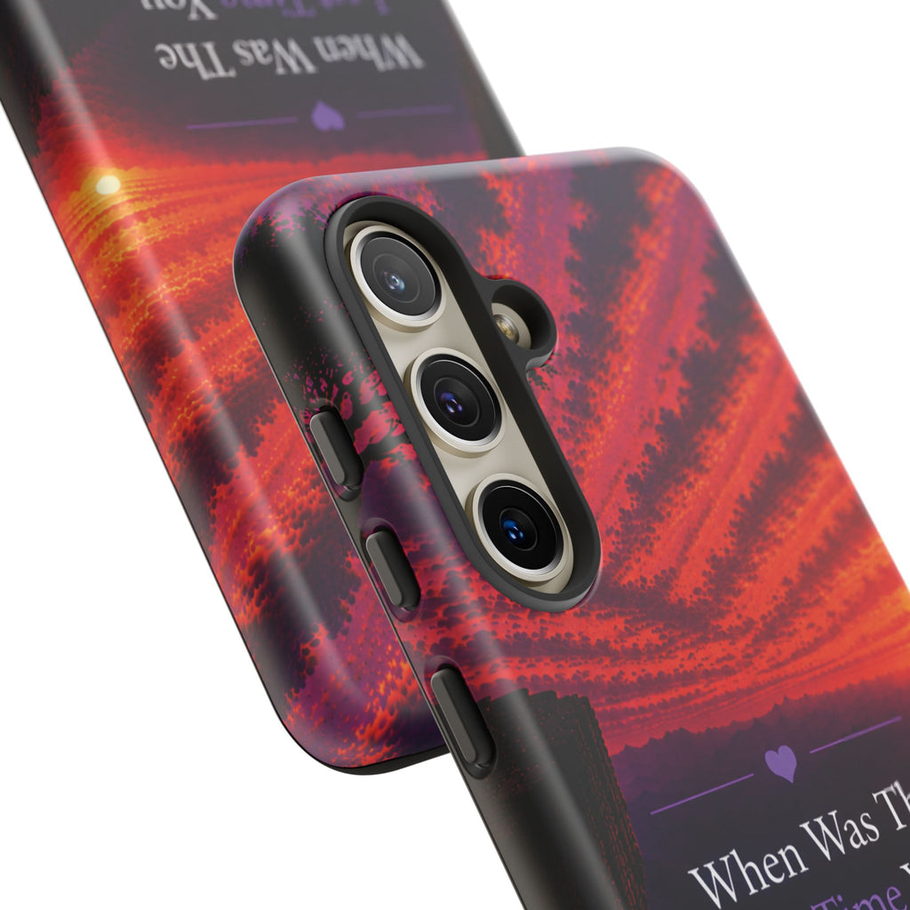 Inspirational Phone Case - "When Was The Last Time You Checked On Yourself?" Sunset Self-Care Quote