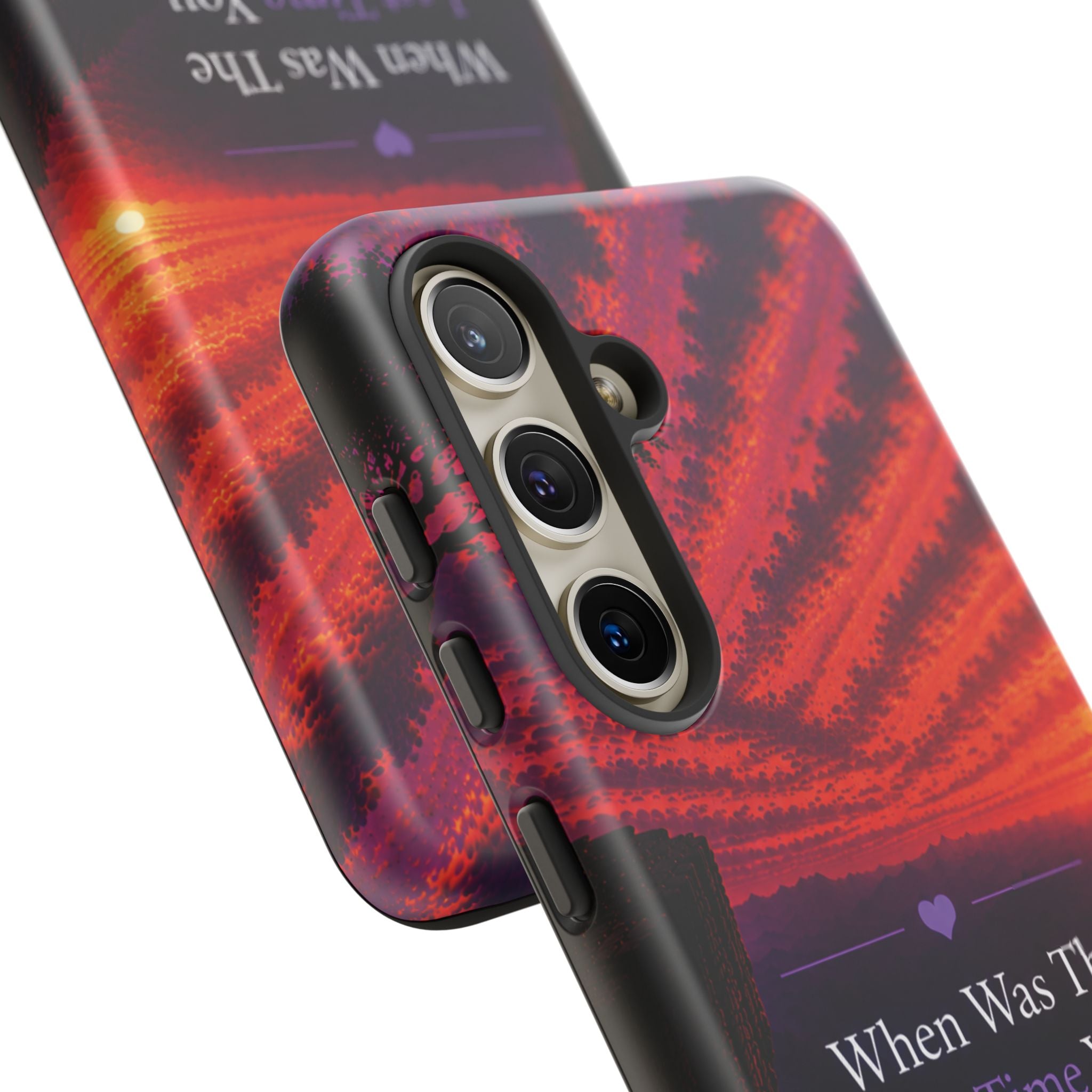 Inspirational Phone Case - "When Was The Last Time You Checked On Yourself?" Sunset Self-Care Quote