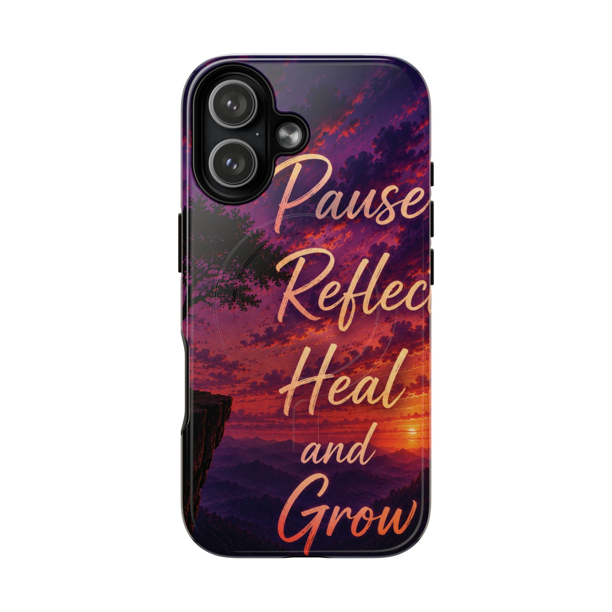 Pause Reflect Heal and Grow Phone Case — Tough Magnetic iPhone Cover