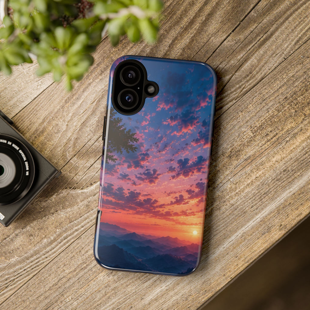 Sunset Mountain Phone Case — Tough Protective Phone Cover with Scenic Sunset Design