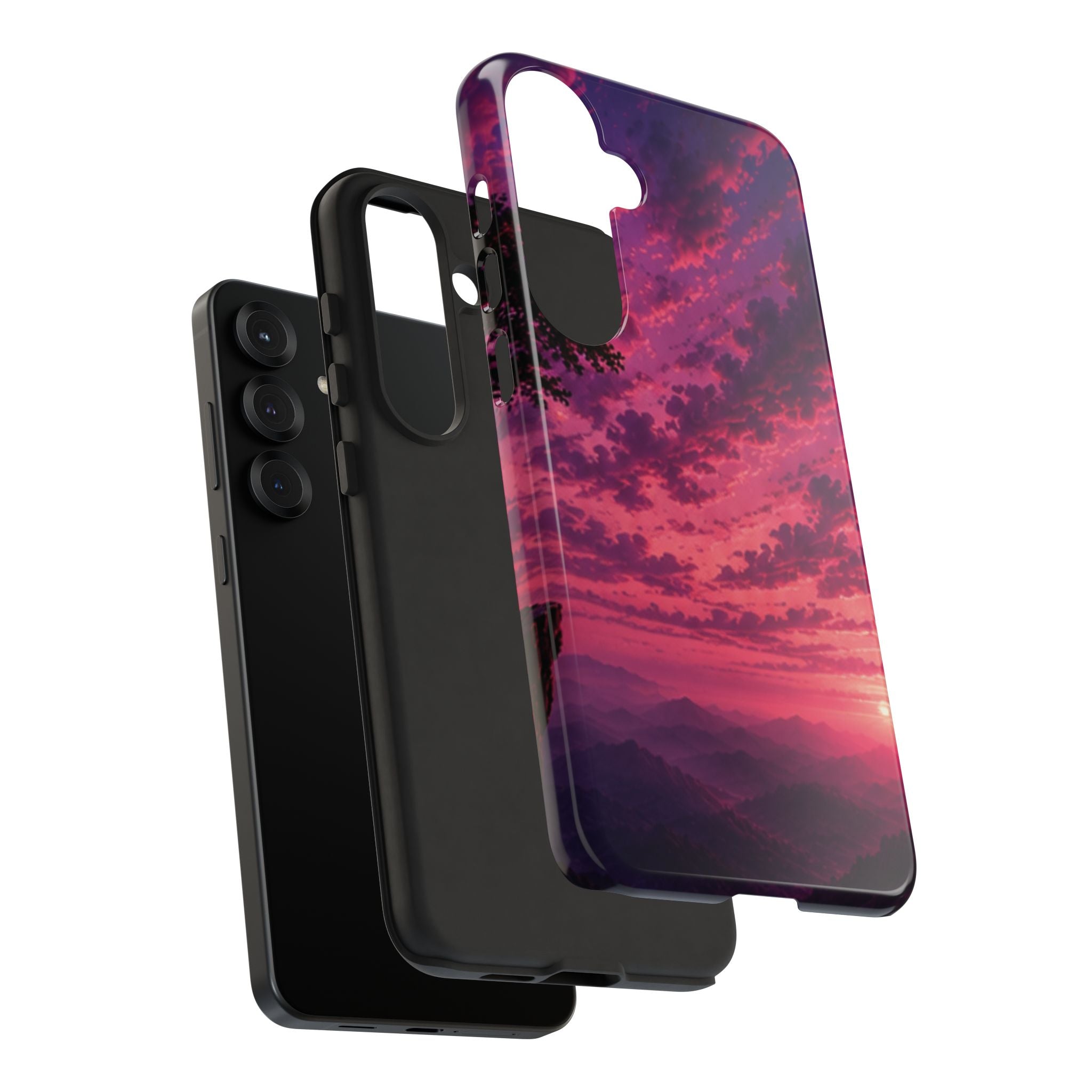 Sunset Mountain Phone Case — Purple Pink Scenic Tough Case