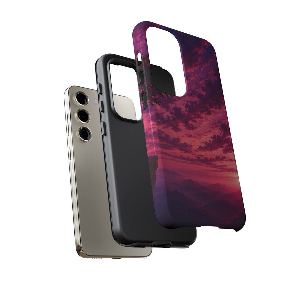 Sunset Mountain Phone Case — Purple Pink Scenic Tough Case