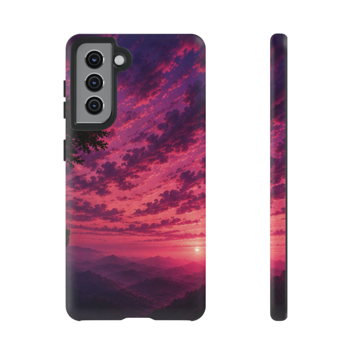 Sunset Mountain Phone Case — Purple Pink Scenic Tough Case