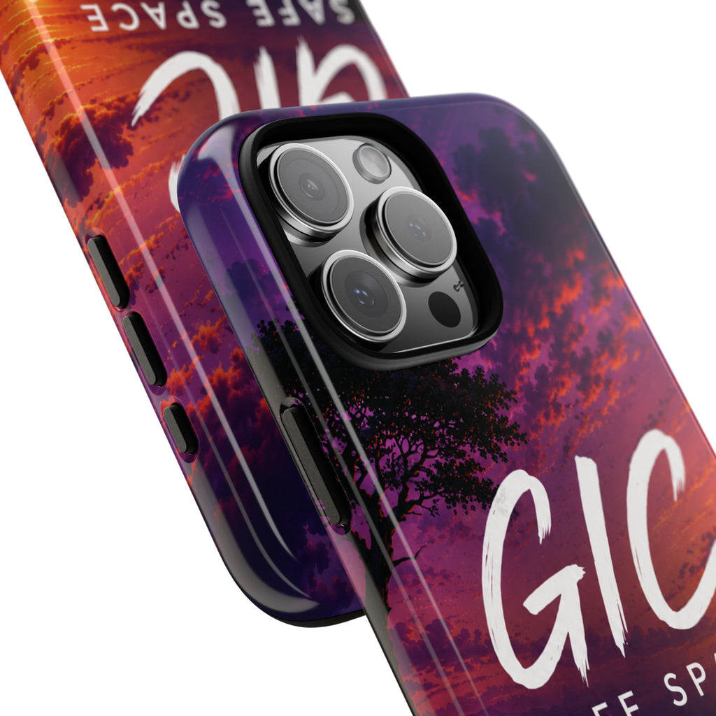 GIC Safe Space Tough Phone Case — "Greater Is Coming" Sunset Design