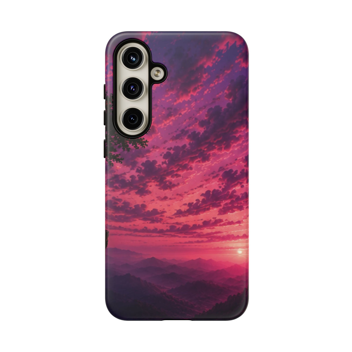 Sunset Mountain Phone Case — Purple Pink Scenic Tough Case