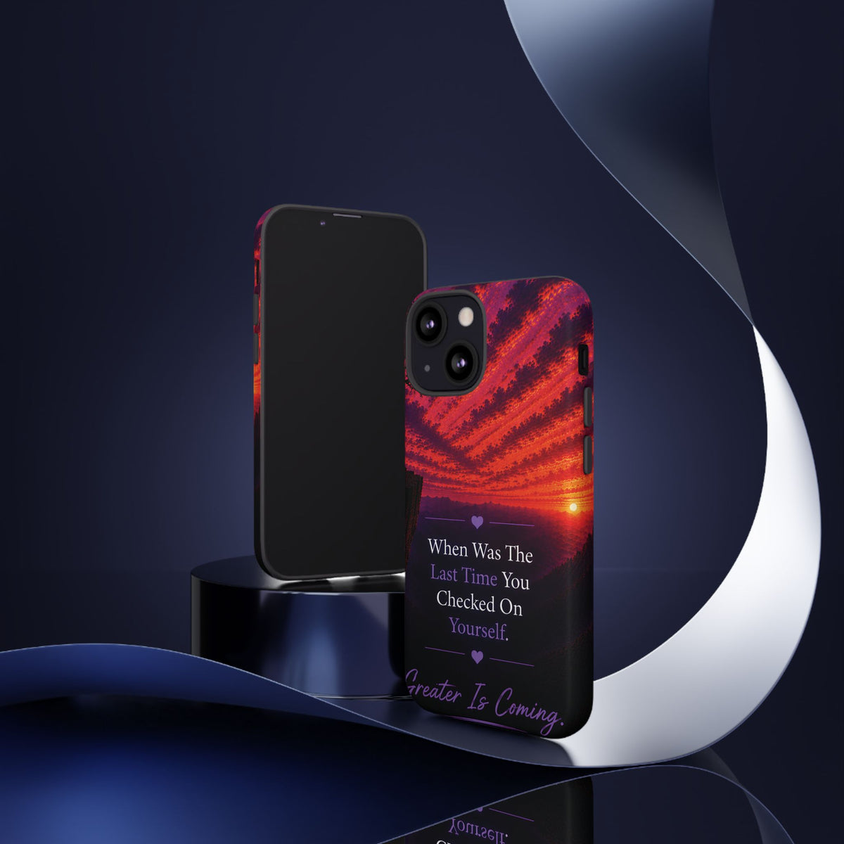 Inspirational Phone Case - "When Was The Last Time You Checked On Yourself?" Sunset Self-Care Quote