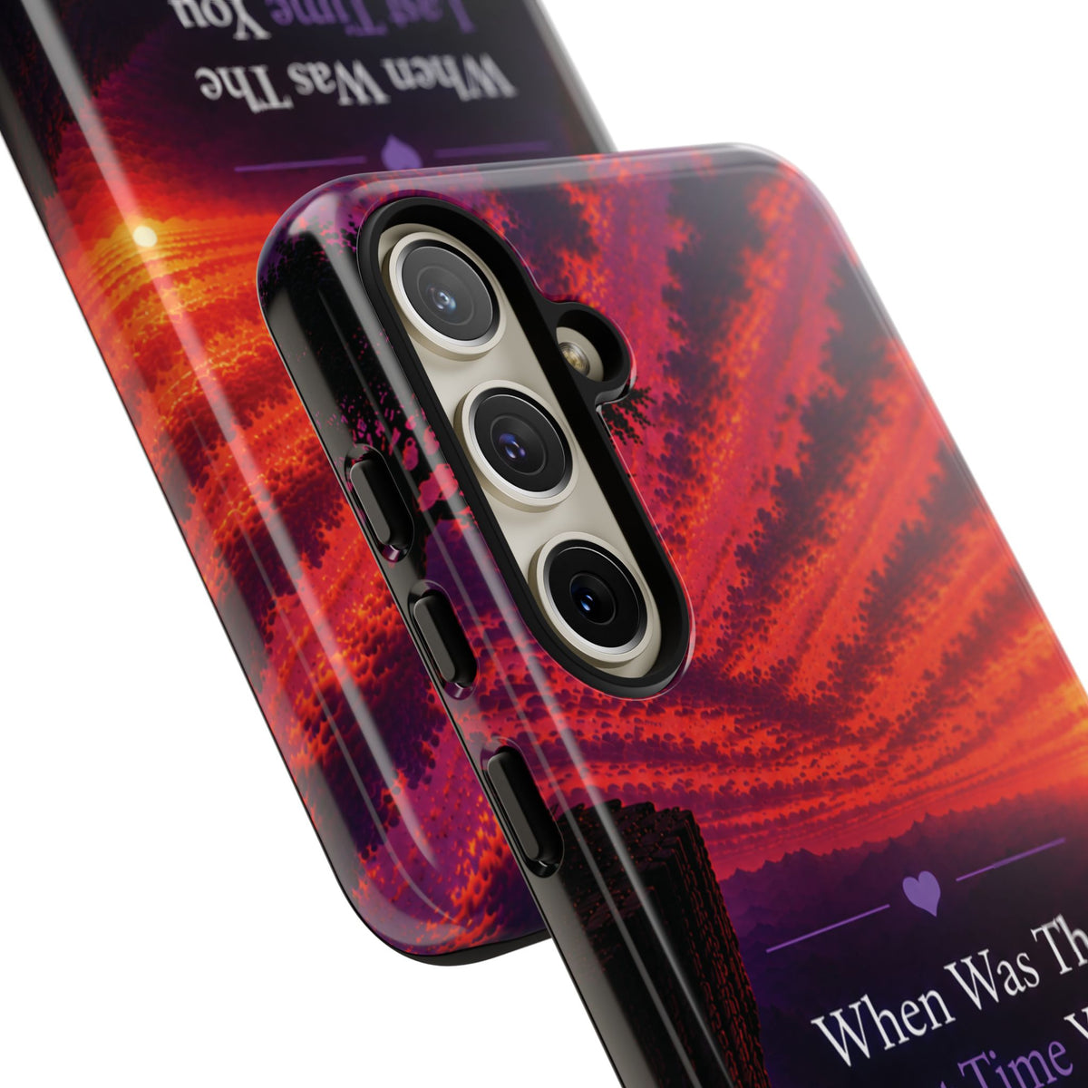 Inspirational Phone Case - "When Was The Last Time You Checked On Yourself?" Sunset Self-Care Quote