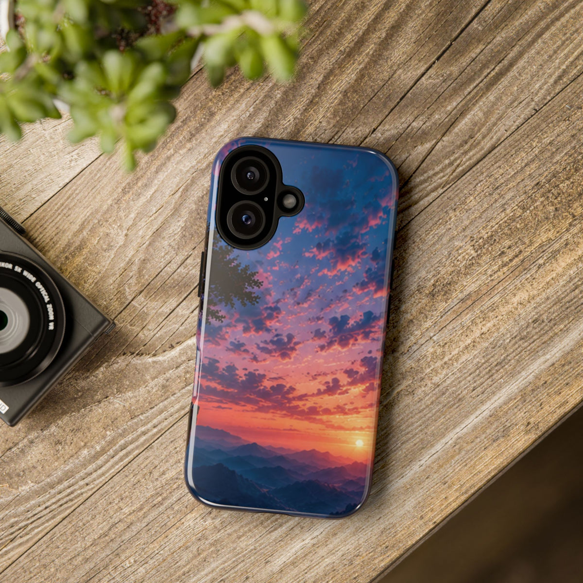Sunset Mountain Phone Case — Tough Protective Phone Cover with Scenic Sunset Design