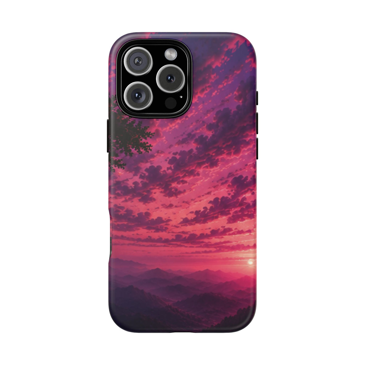 Sunset Mountain Phone Case — Purple Pink Scenic Tough Case