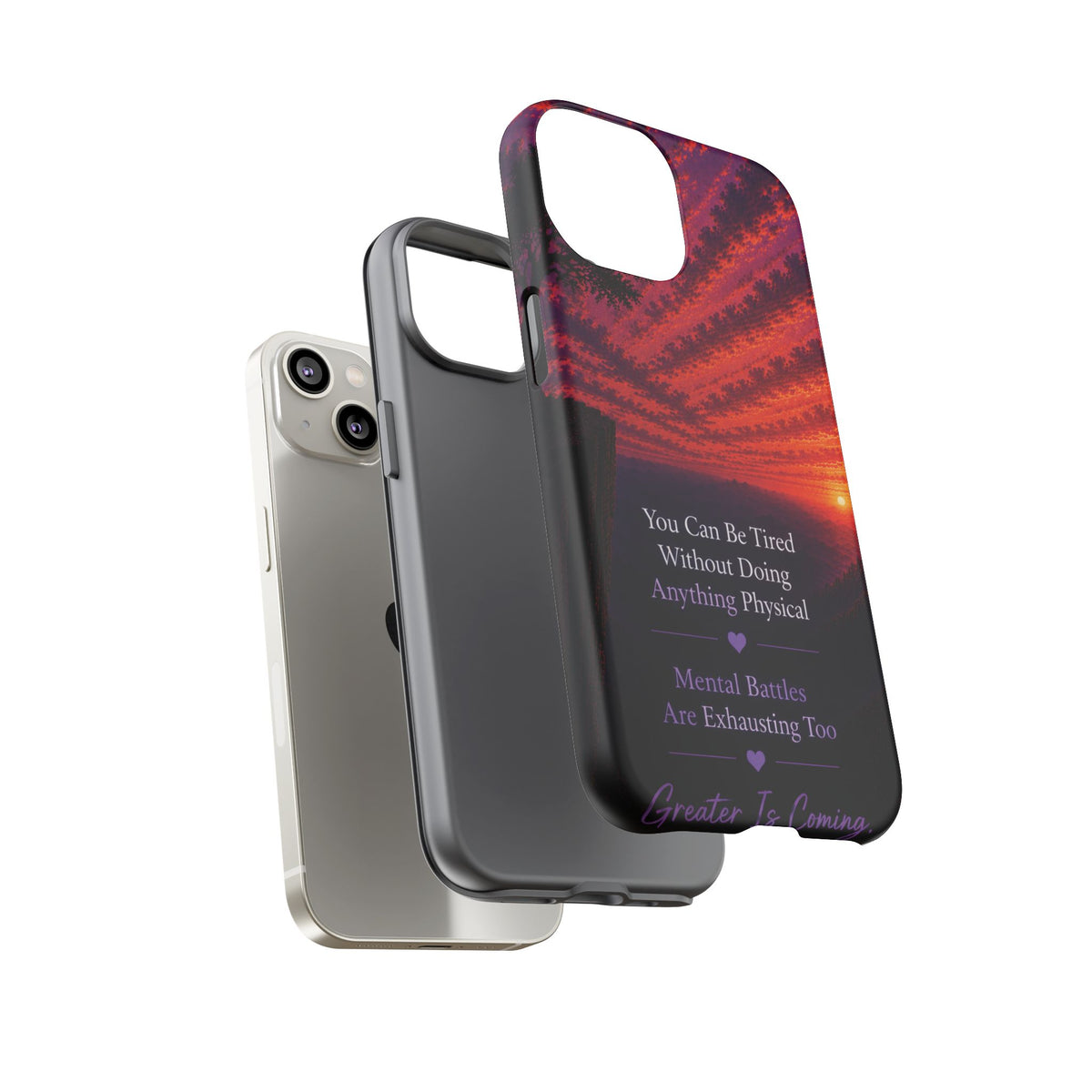 Phone Case — "Greater Is Coming" Inspirational Sunset Design