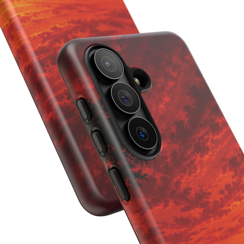 Sunset Mountain Tough Phone Case — Red Horizon Landscape Protective Case