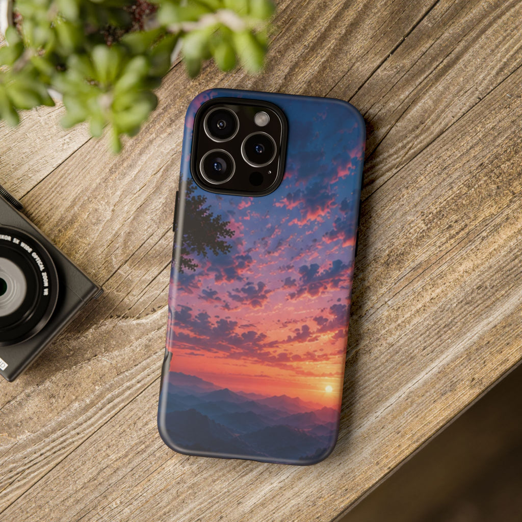 Sunset Mountain Phone Case — Tough Protective Phone Cover with Scenic Sunset Design