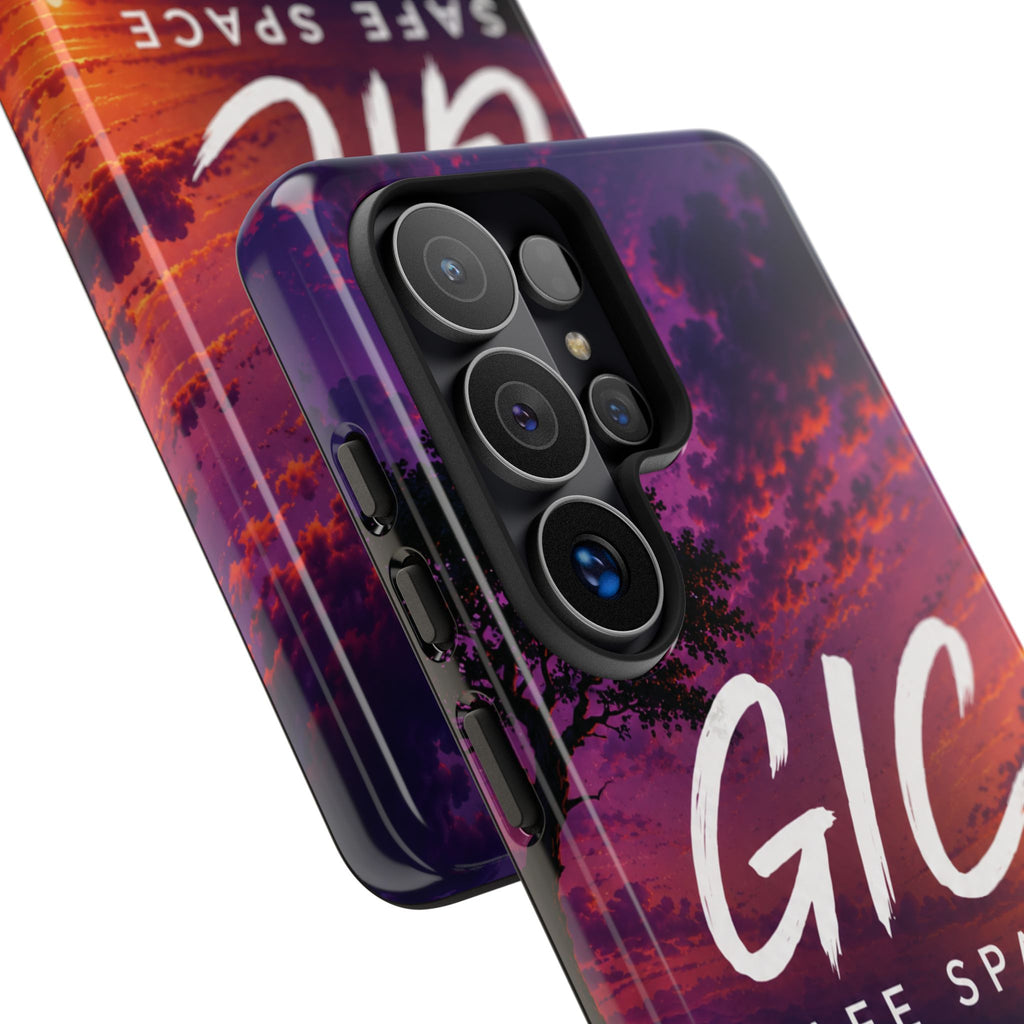 GIC Safe Space Tough Phone Case — "Greater Is Coming" Sunset Design