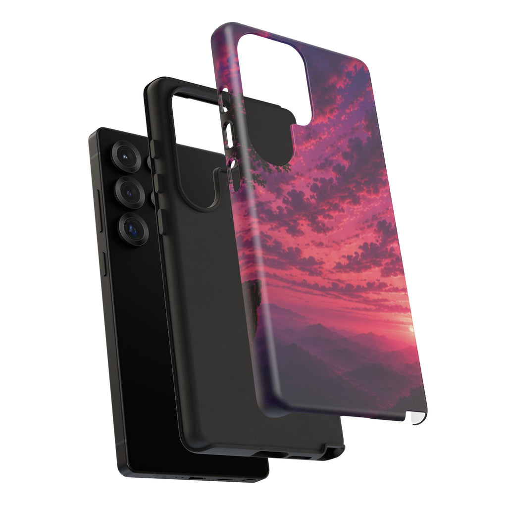 Sunset Mountain Phone Case — Purple Pink Scenic Tough Case