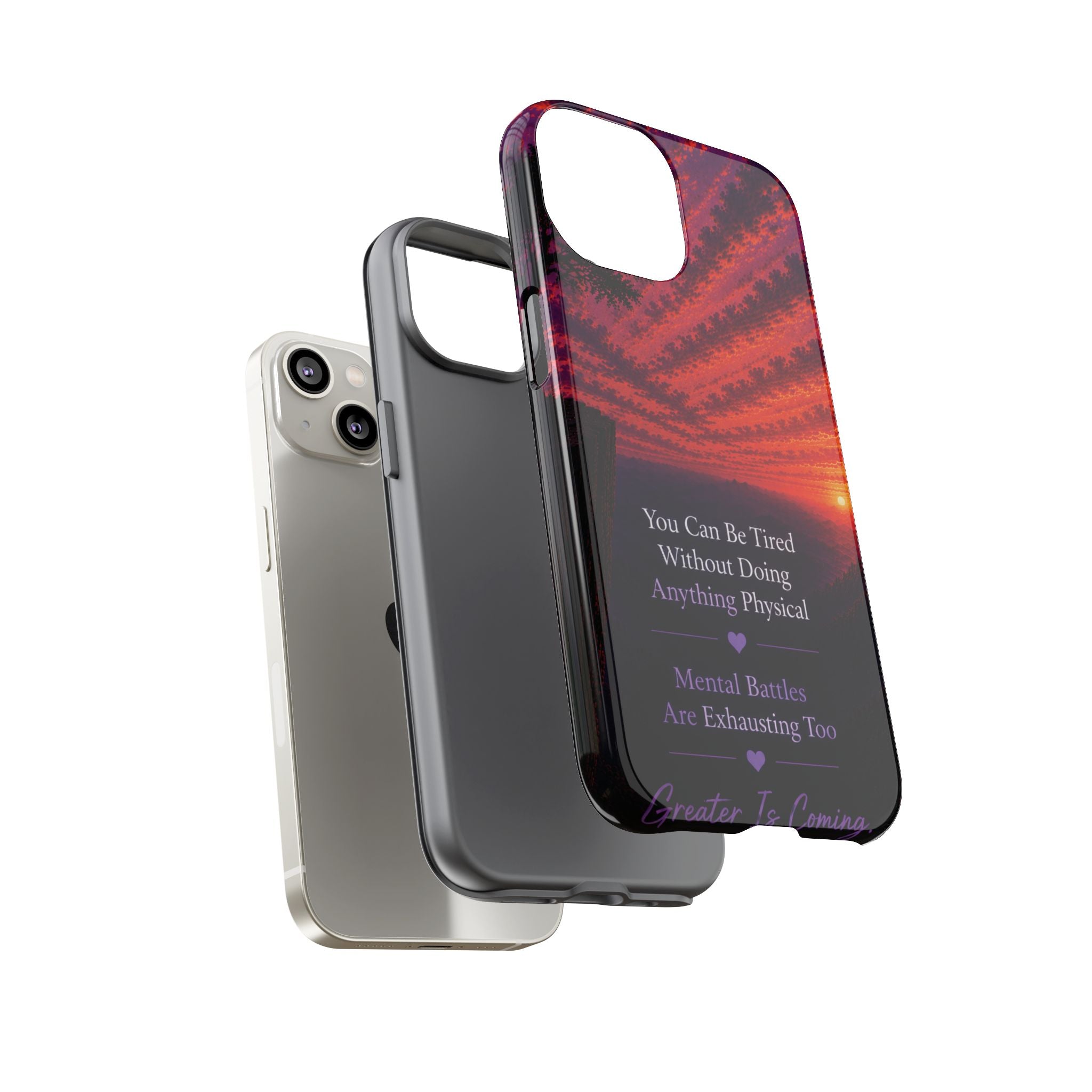 Phone Case — "Greater Is Coming" Inspirational Sunset Design